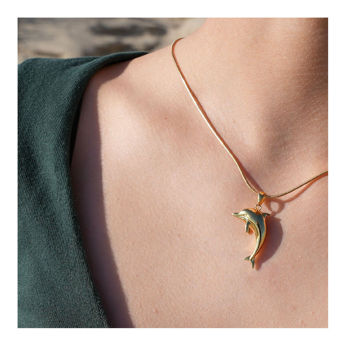 Kettenanhänger Delfin 18k vergoldetes Silber