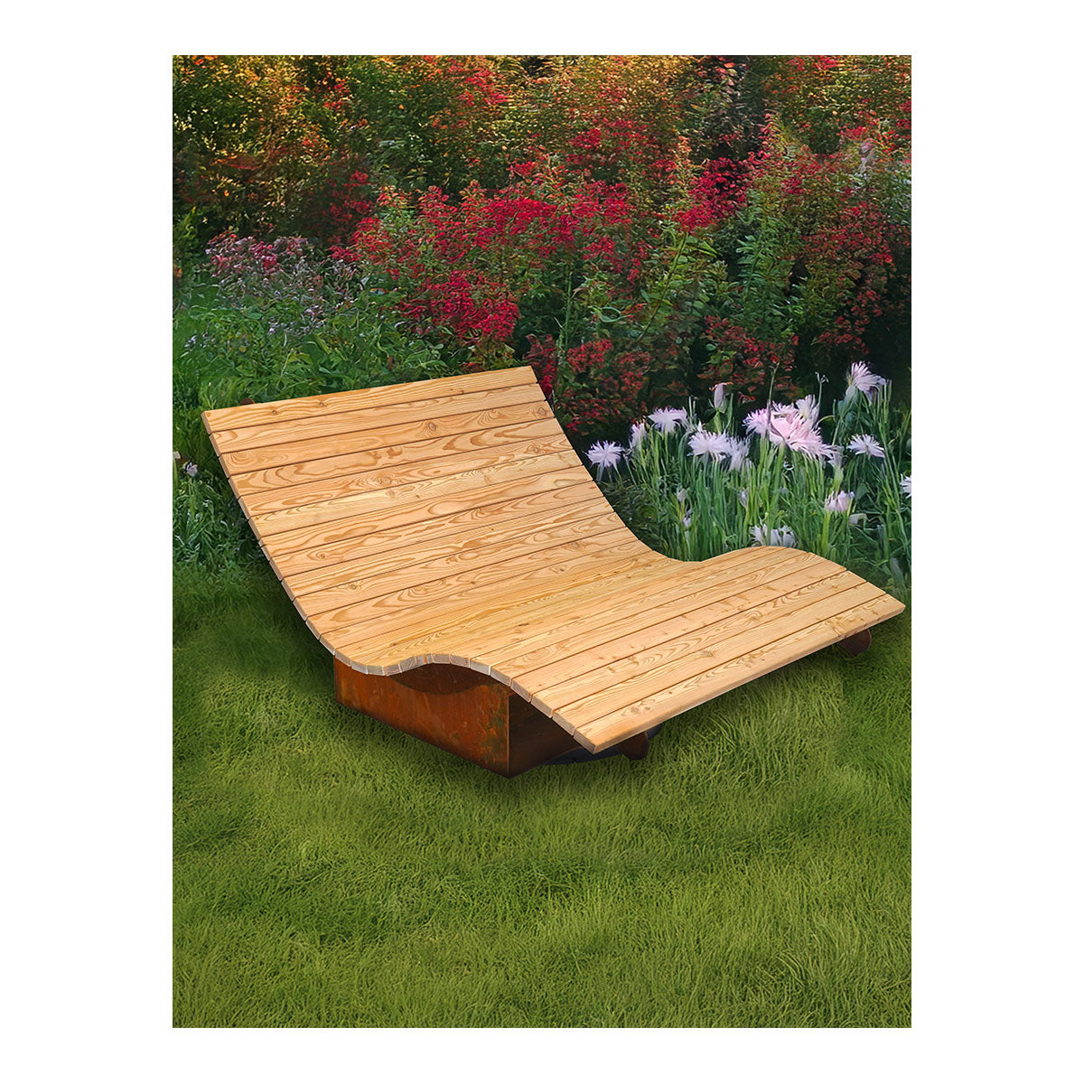 Doppelliege (Edelrost & Lärchenholz)