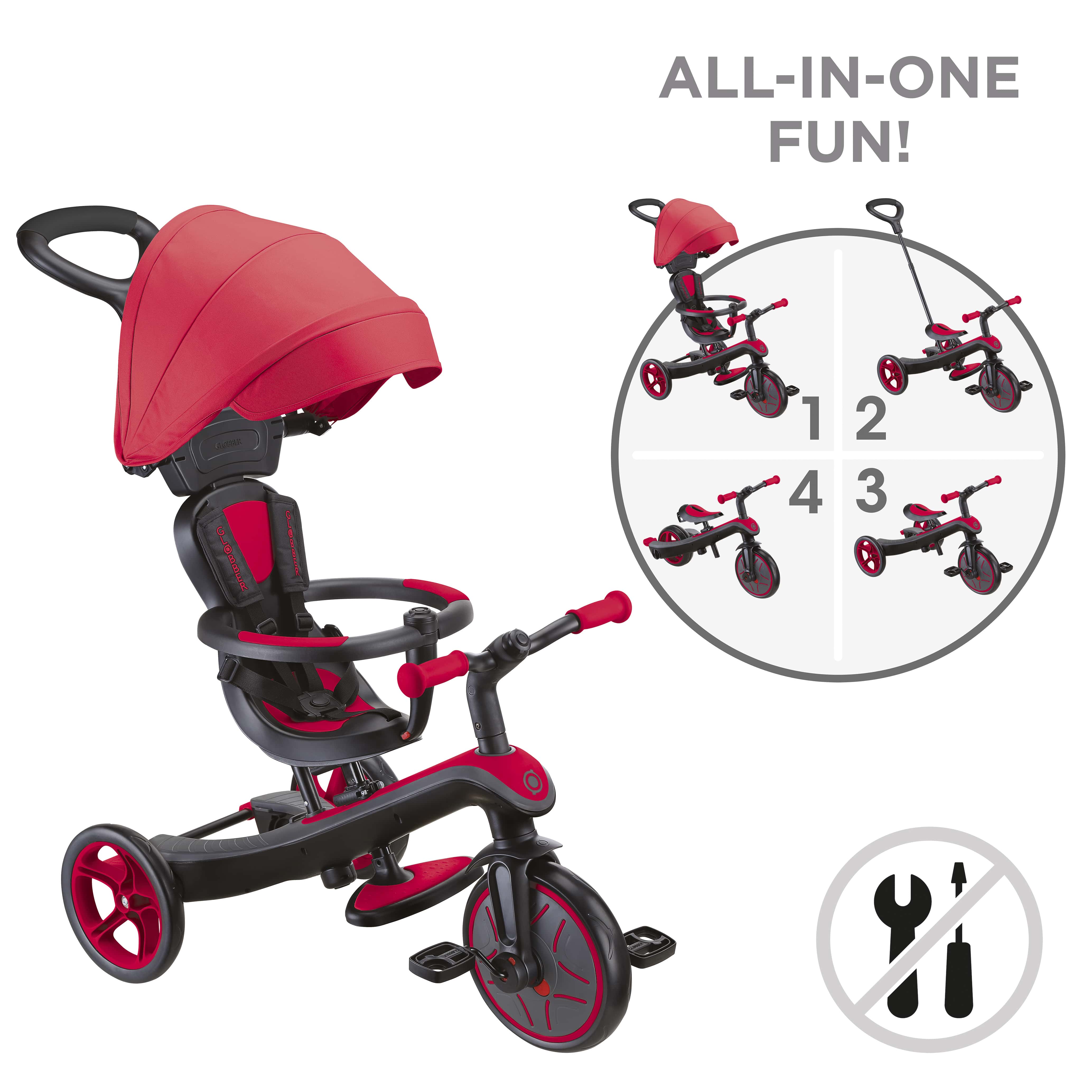 GLOBBER EXPLORER TRIKE 4in1 rot