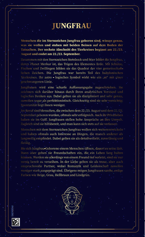 Goldbarren Sternzeichen Jungfrau (mit Zertifikat)