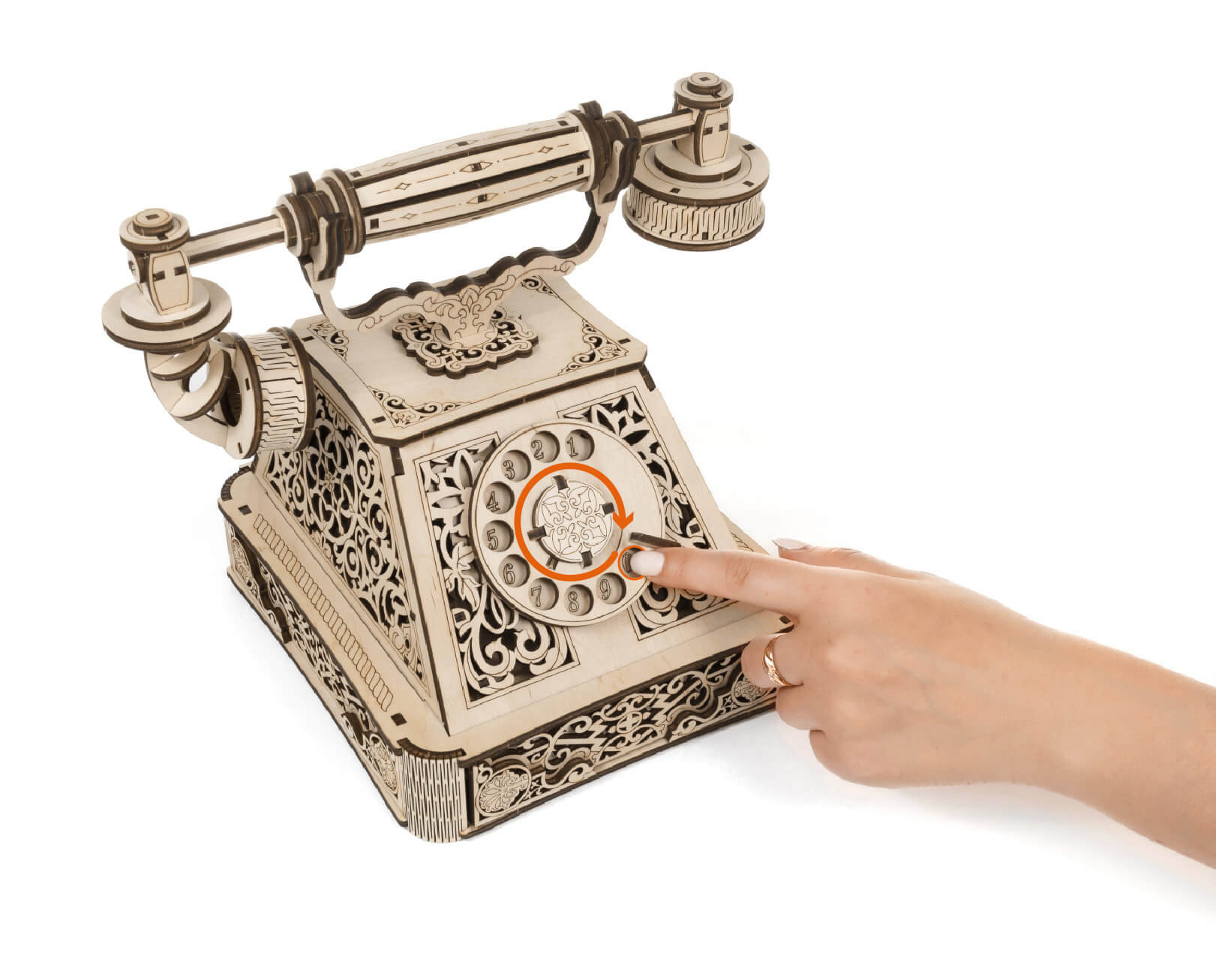 3D-Holzpuzzle Retro Telefon