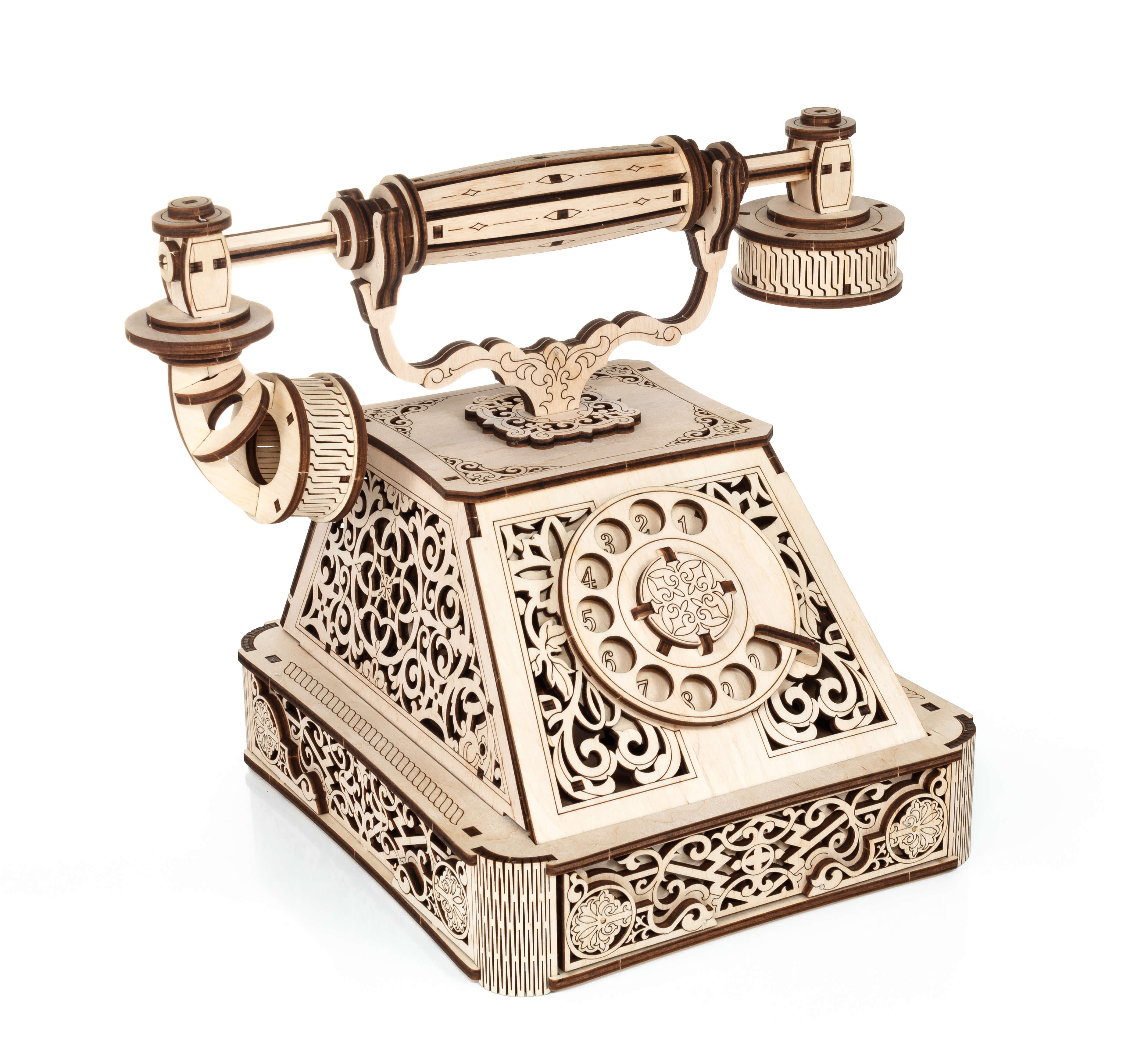 3D-Holzpuzzle Retro Telefon