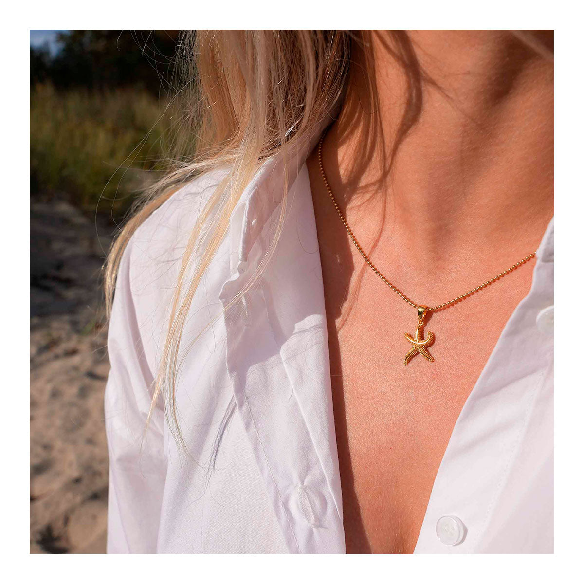 Kettenanhänger Seestern klein - 18k vergoldet