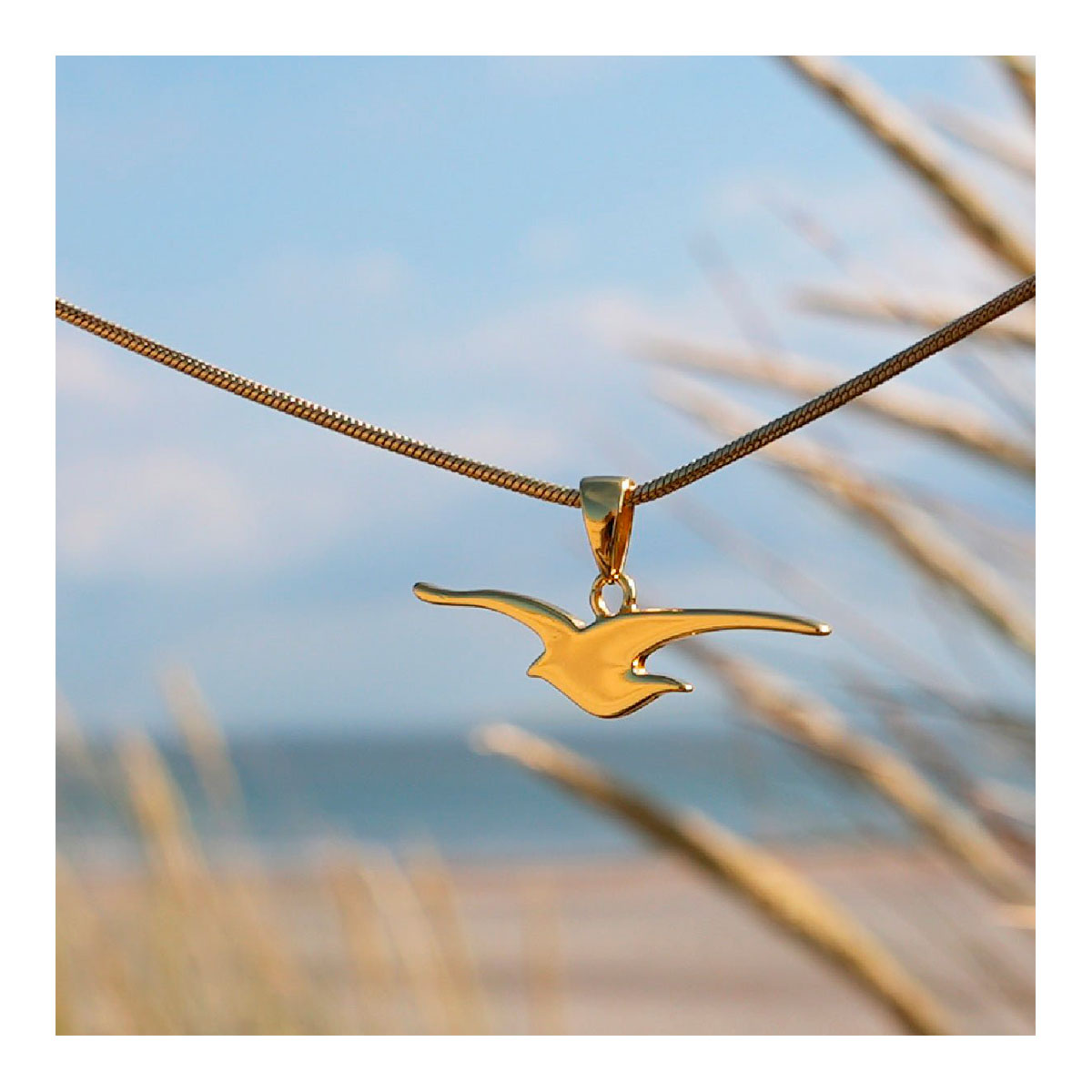 Kettenanhänger Möwe - 18k vergoldet