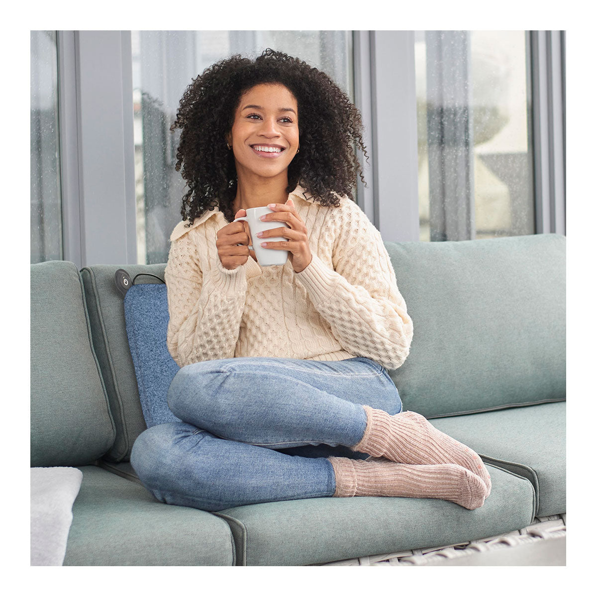 Outdoor Sitzheizkissen OL 650 blau inkl. Powerbank