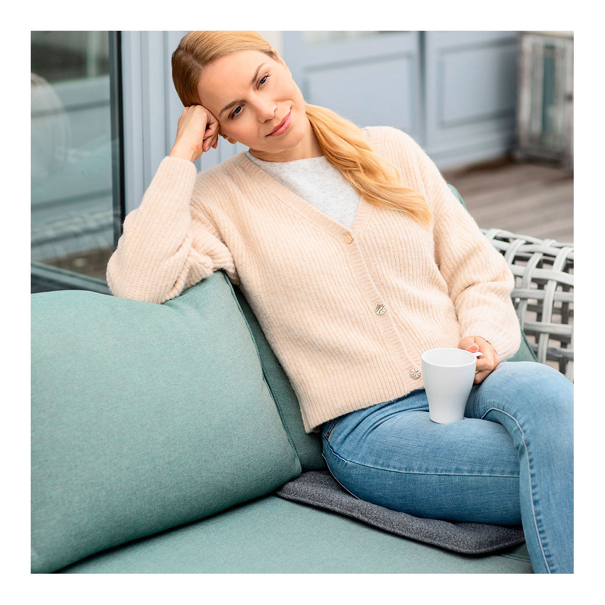 Outdoor Sitzheizkissen OL 600 grau inkl. Powerbank