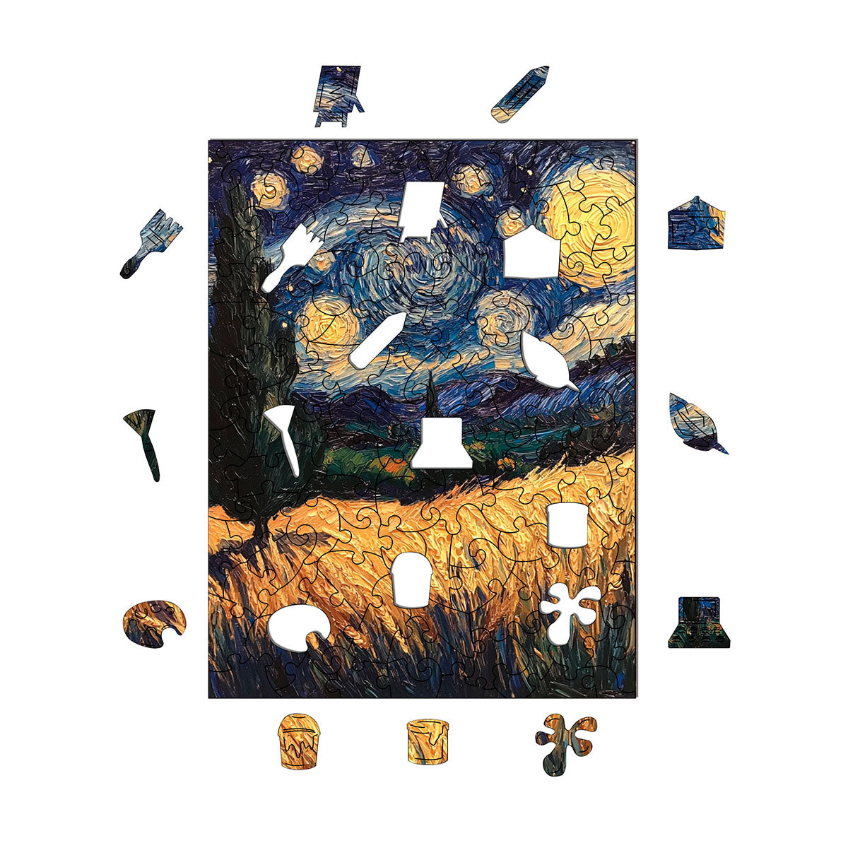 Diorama mit Puzzle - Van Gogh