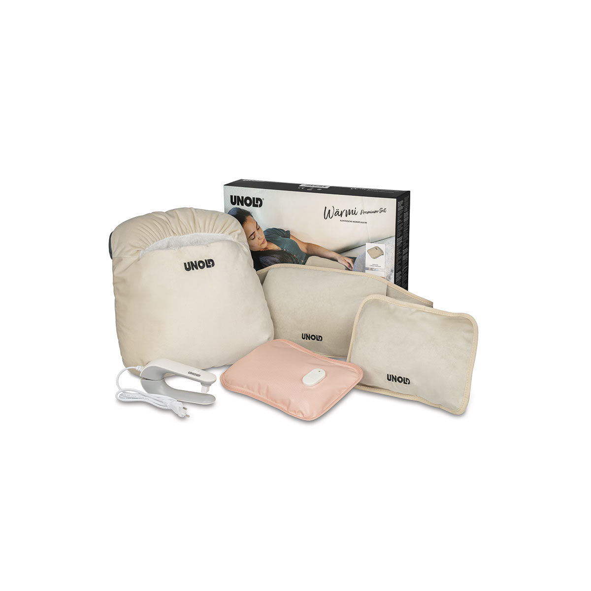 Wärmi Premium Set - Elektrische Wärmflasche inkl. Fußkissen beige