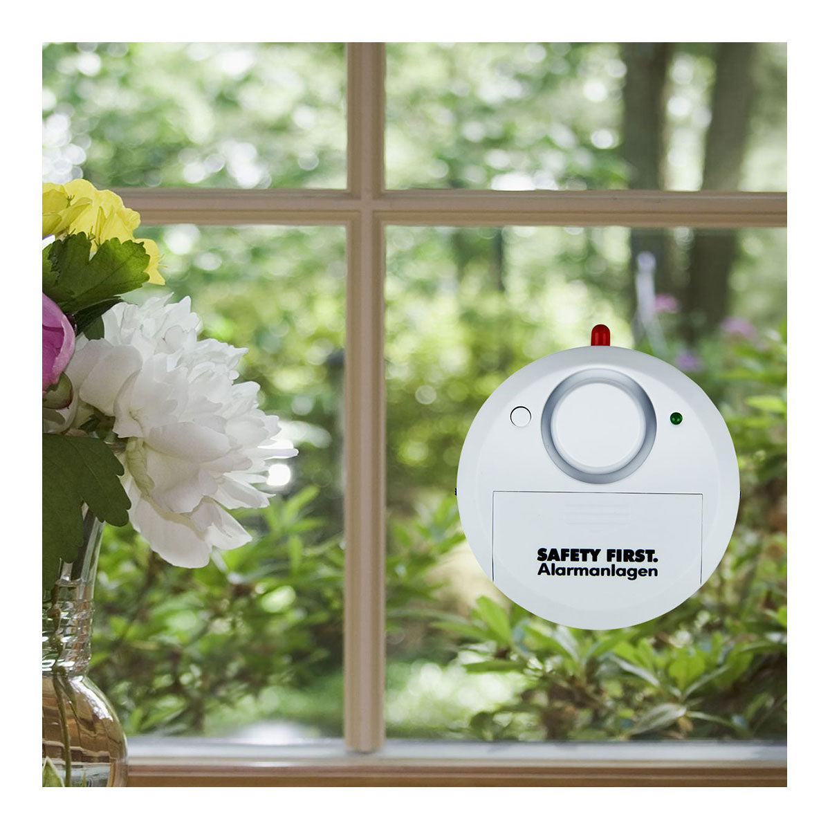 Sicherheitspaket: Taschenlampe mit Alarm, Glasbruchalarm (2er Set) & Türgriffalarm