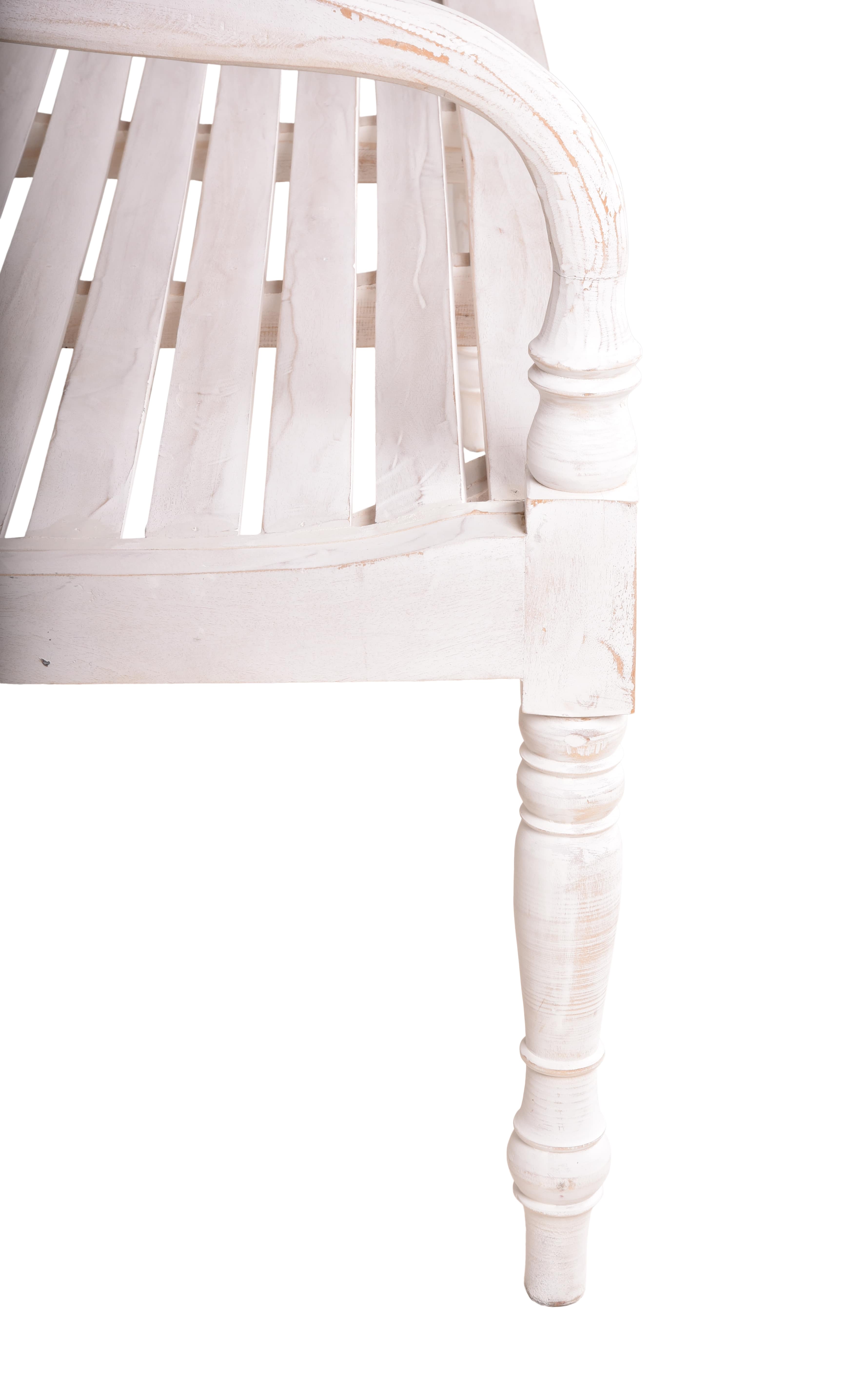 Bank MOYO 3-Sitzer (Mahagoni, weiß-antik)