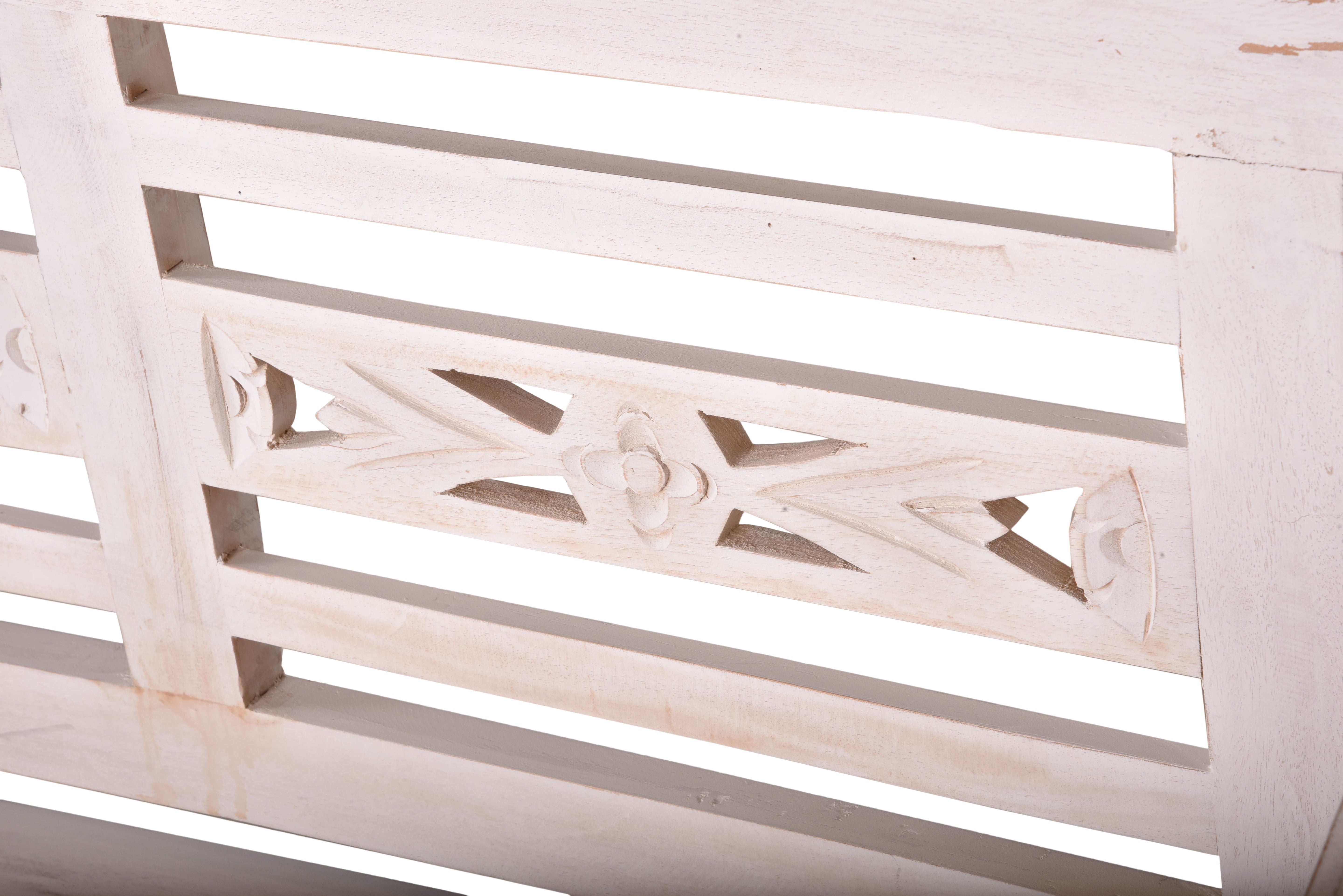 Bank MOYO 3-Sitzer (Mahagoni, weiß-antik)