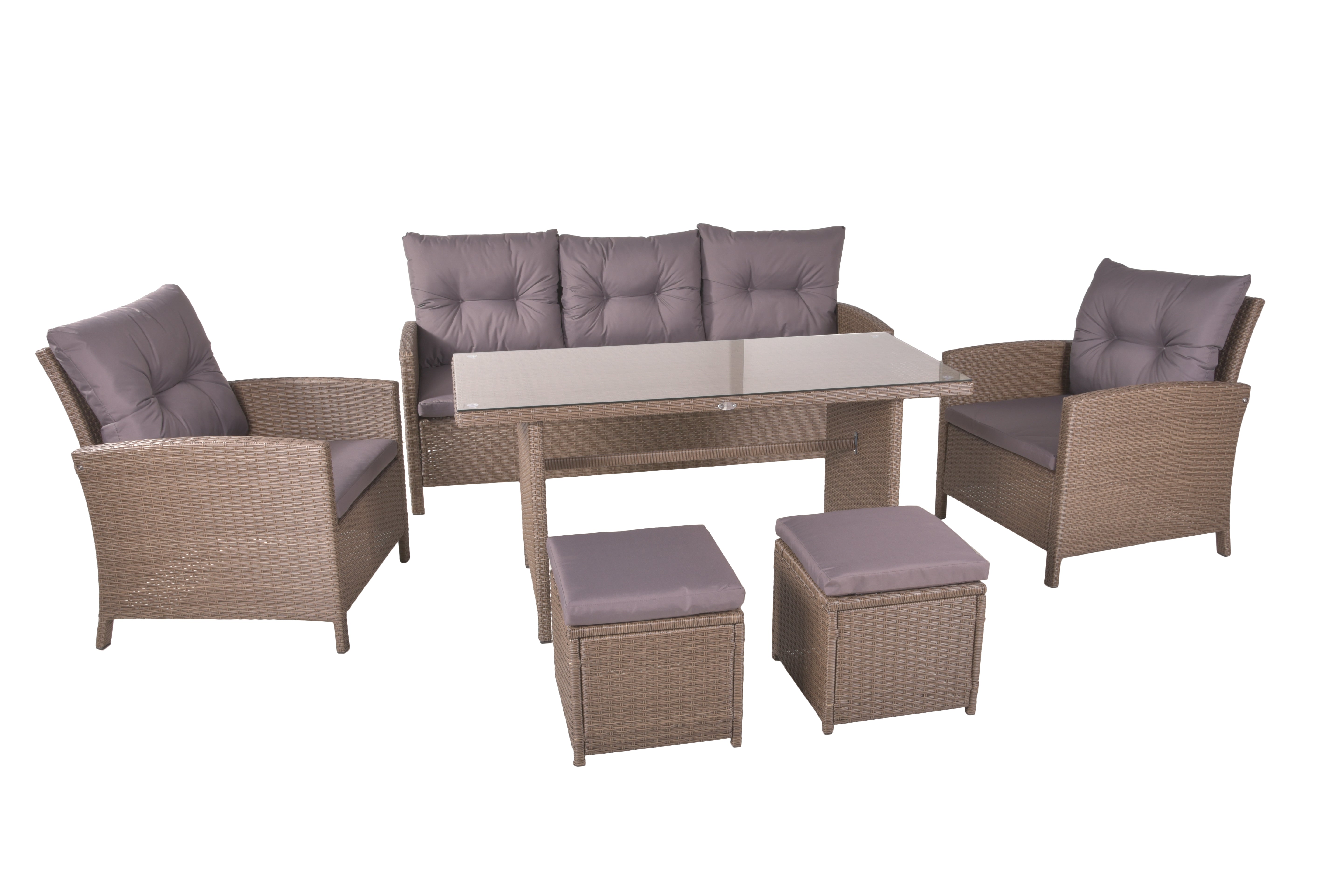 Sitzgruppe SEVILLA (6-tlg.) braun