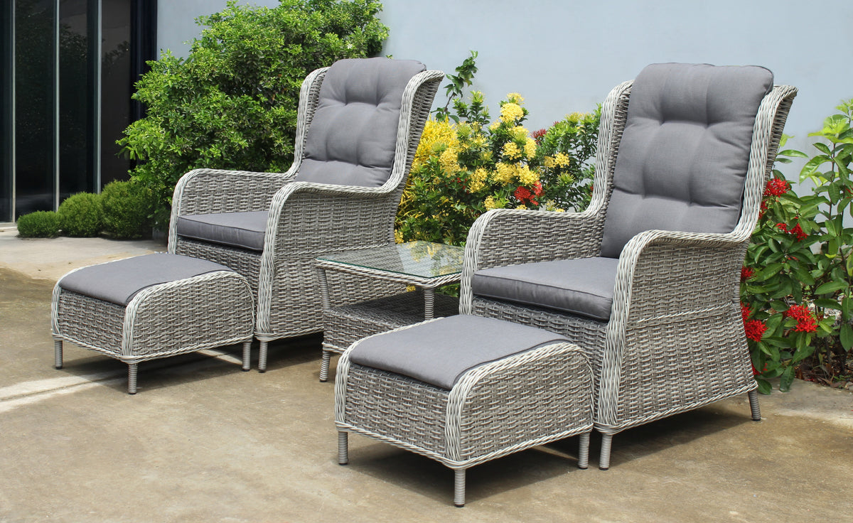 Sessel-Set VALENCIA grau (5-tlg.)