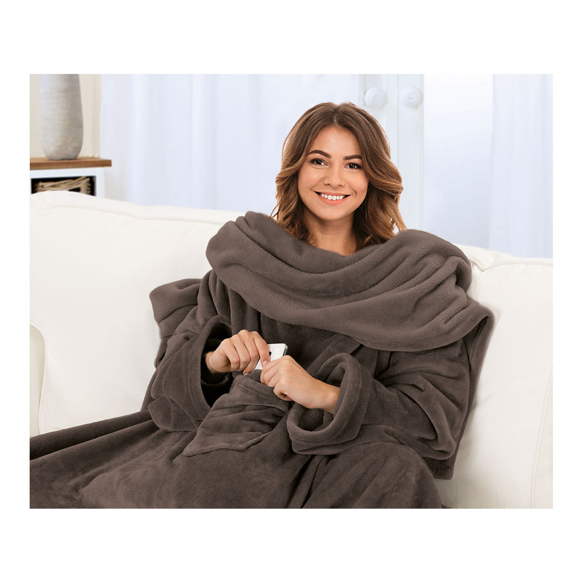 Ärmeldecke Dunkelbraun