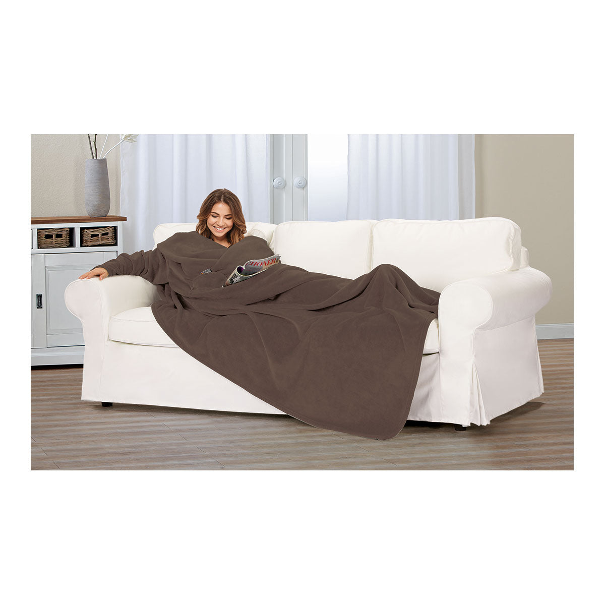 Ärmeldecke Dunkelbraun