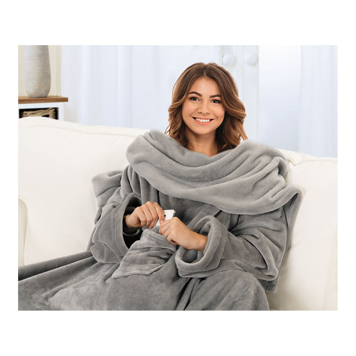Ärmeldecke Silbergrau
