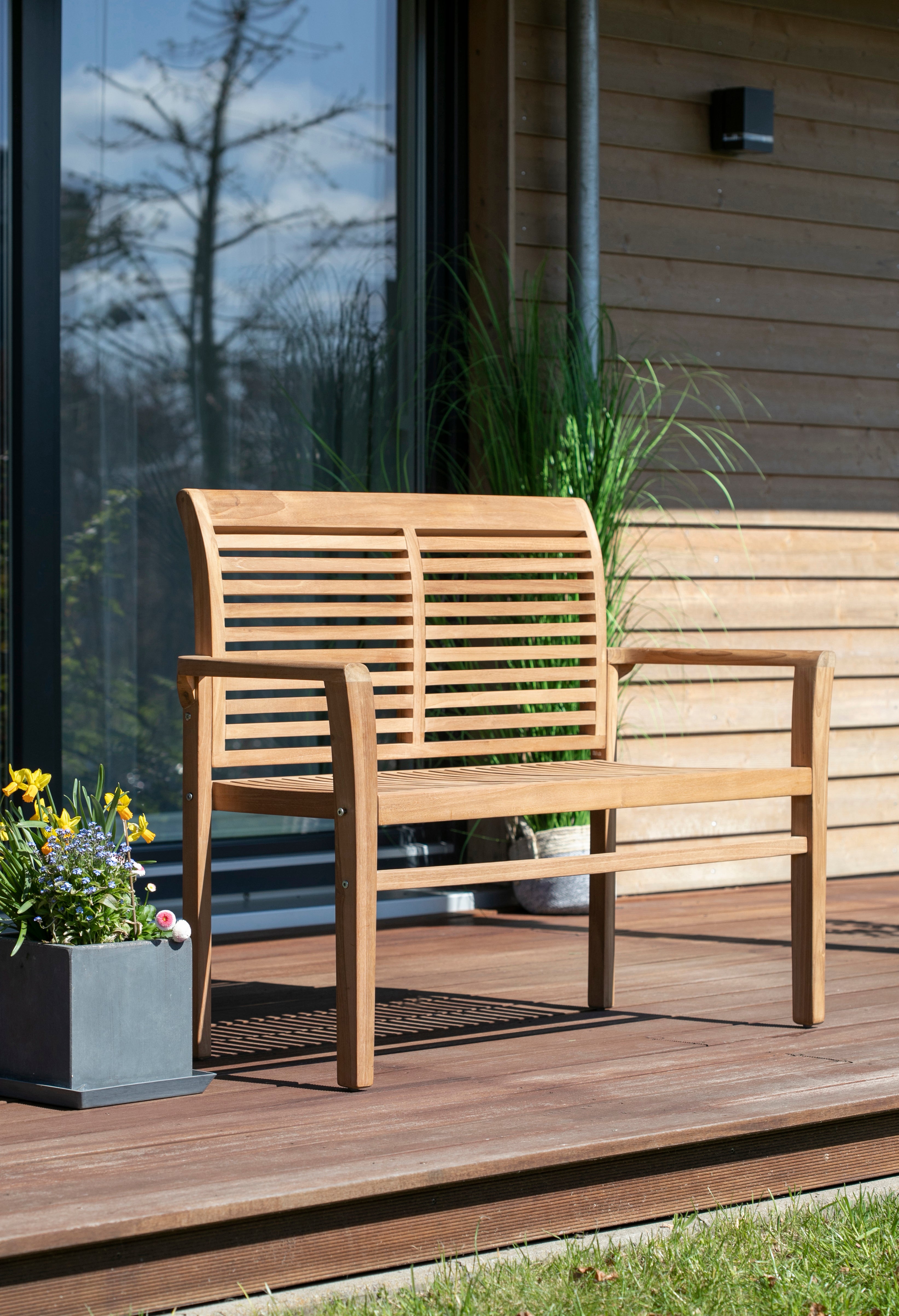 Gartenbank Derby Teak 120 cm stapelbar
