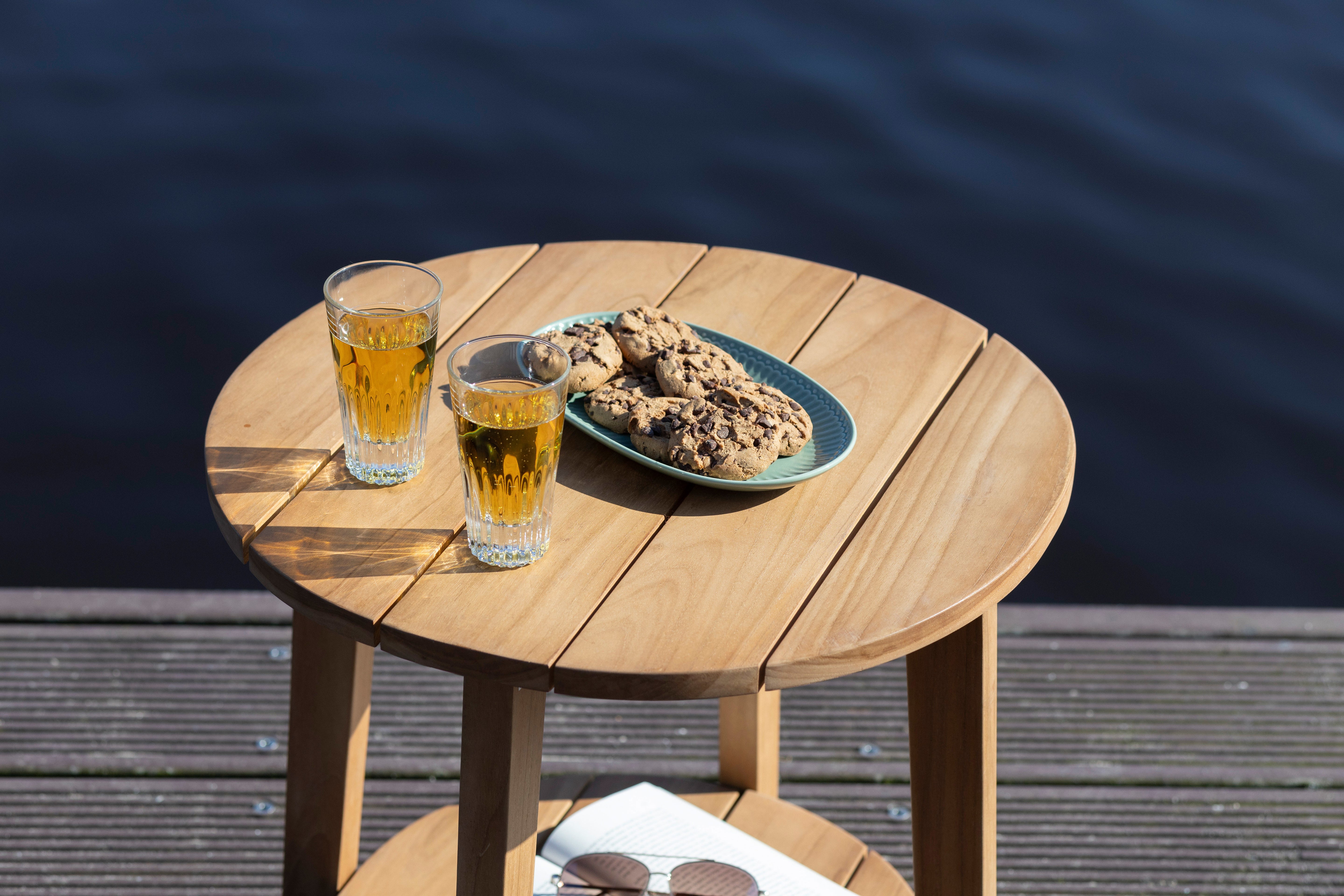 Teakholz Beistelltisch Milton Teak Rund 50 cm