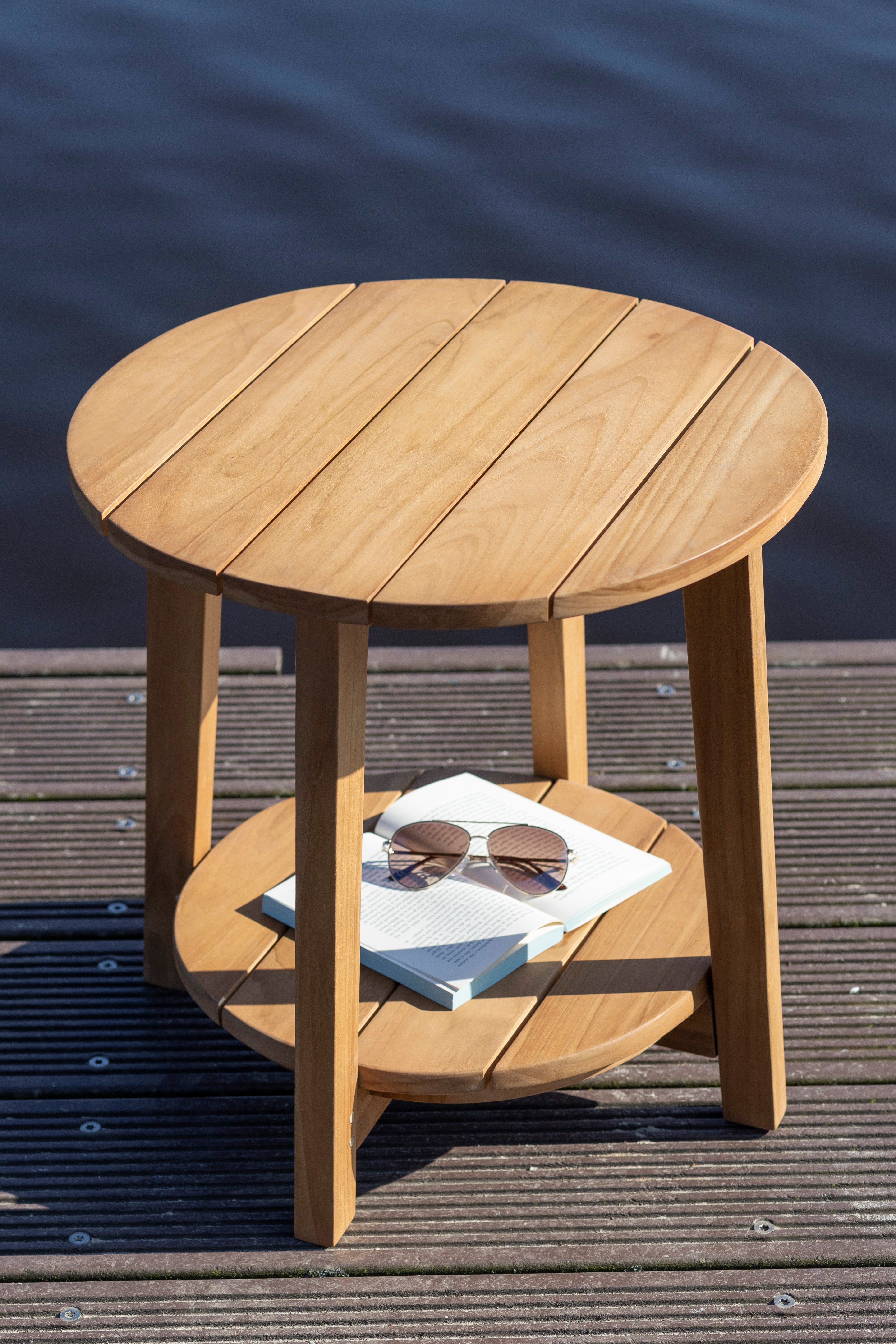 Teakholz Beistelltisch Milton Teak Rund 50 cm