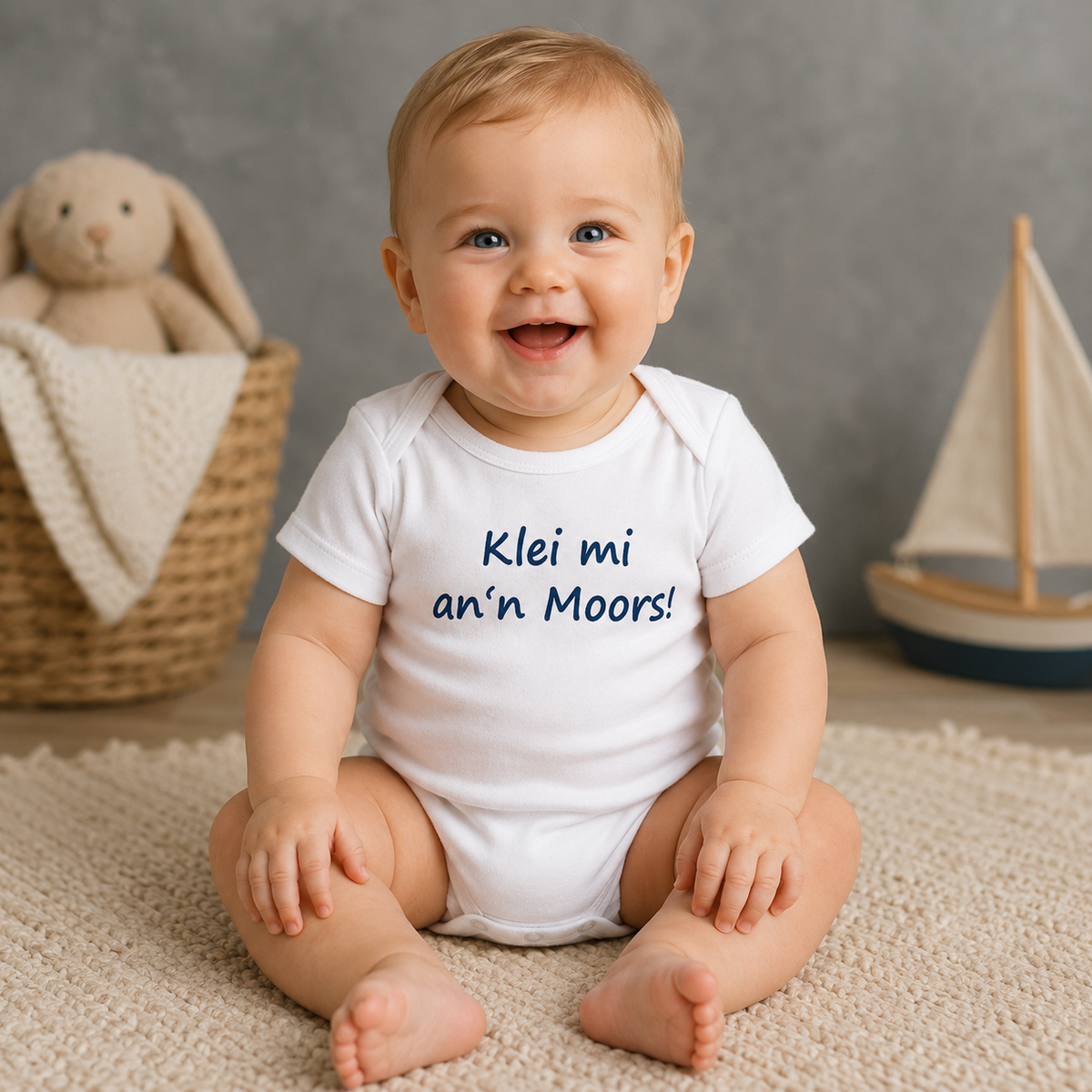 Baby-Body "Klei mi an'n Moors" aus Bio-Baumwolle