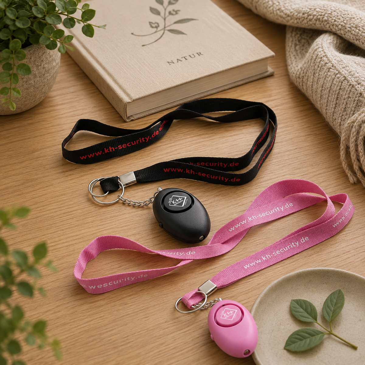 Partnerset Alarm mit LED-Licht - pink und schwarz