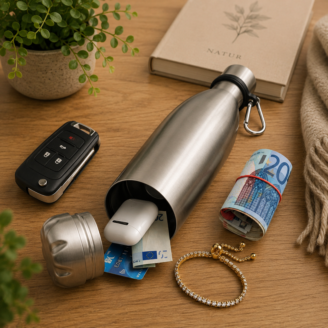Trinkflasche mit Safe