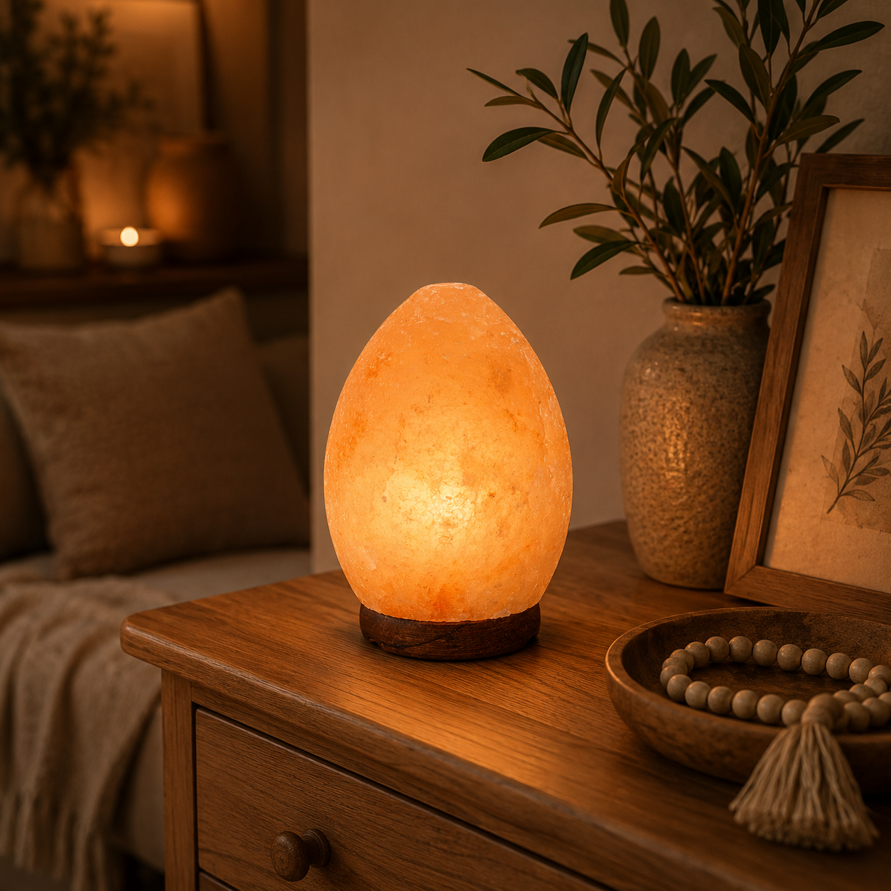 Salzkristalllampe oval