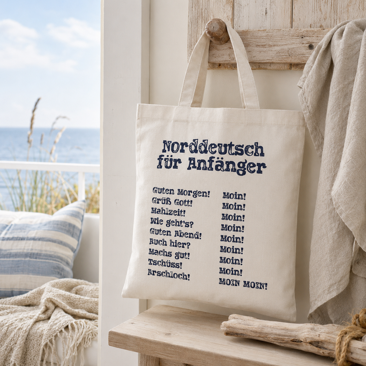 Tasche mit Aufdruck "Norddeutsch für Anfänger"