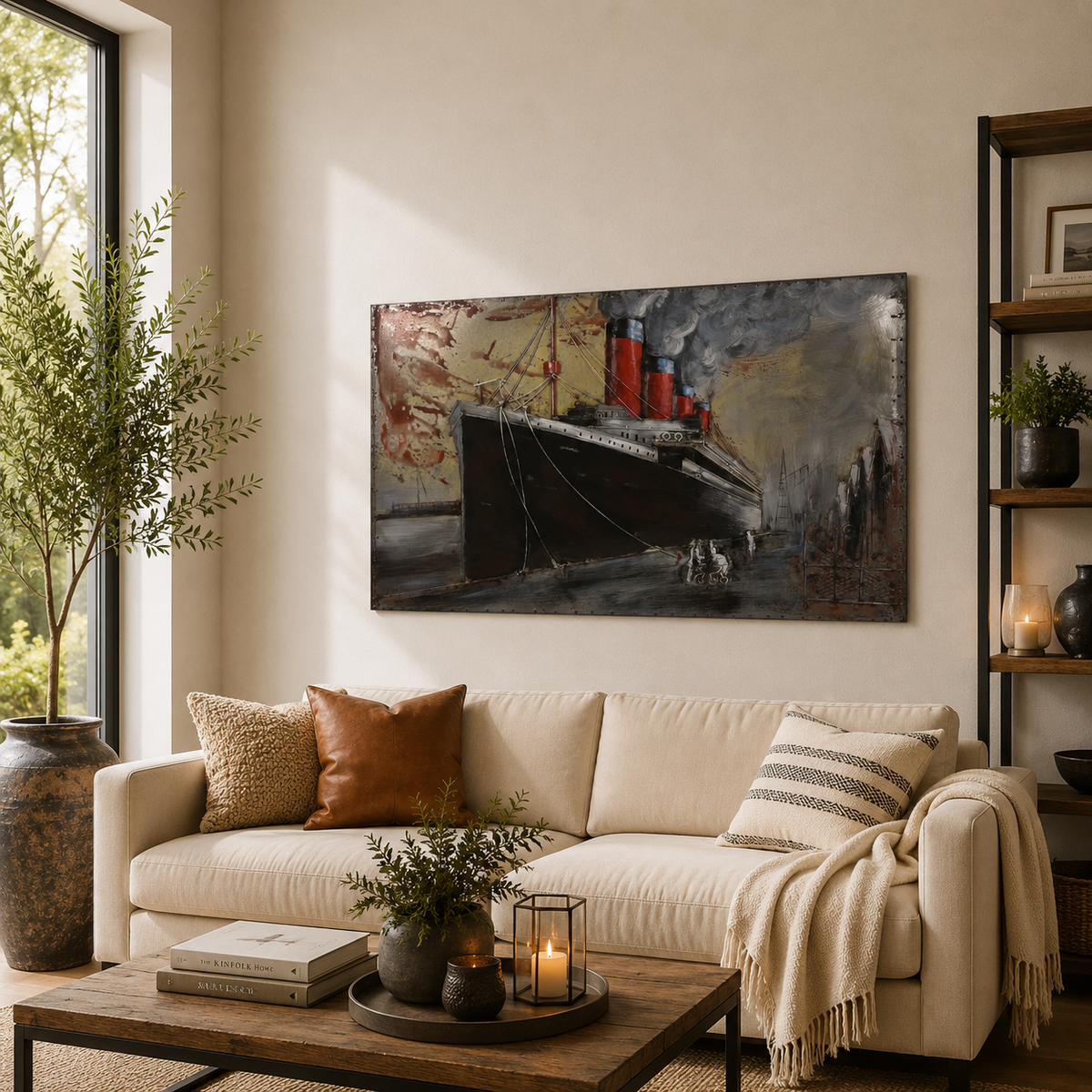3D Metallbild Schiff