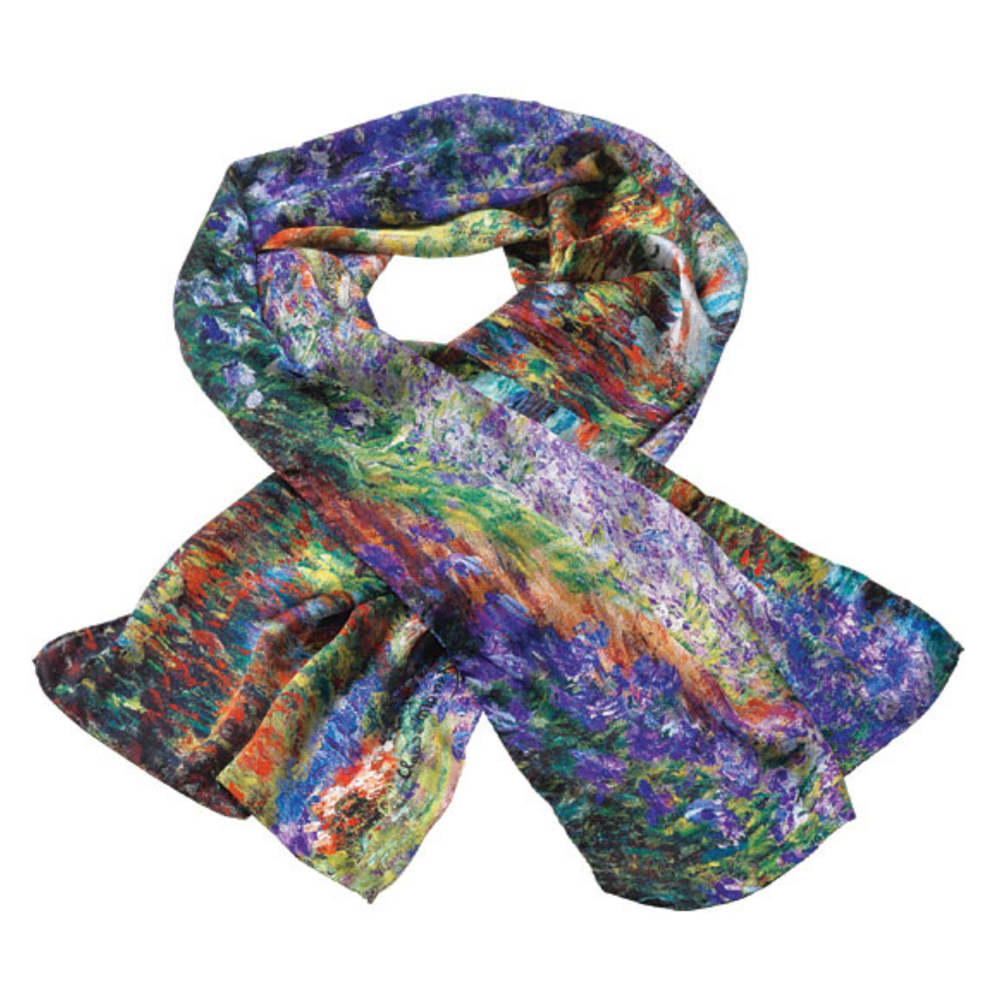 Claude Monet: Seidenschal "Irisbeet in Monets Garten"