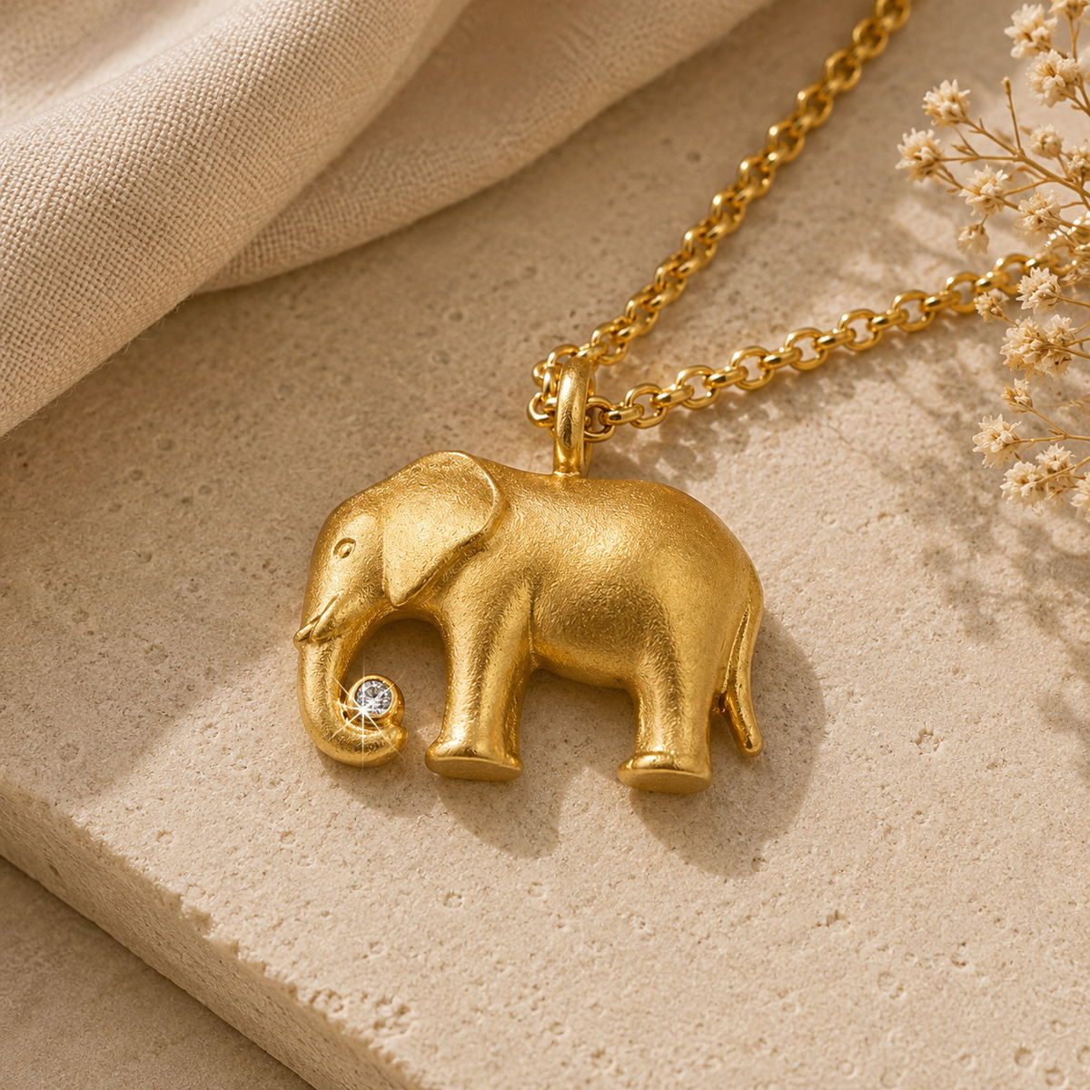 Collier Glückselefant gold