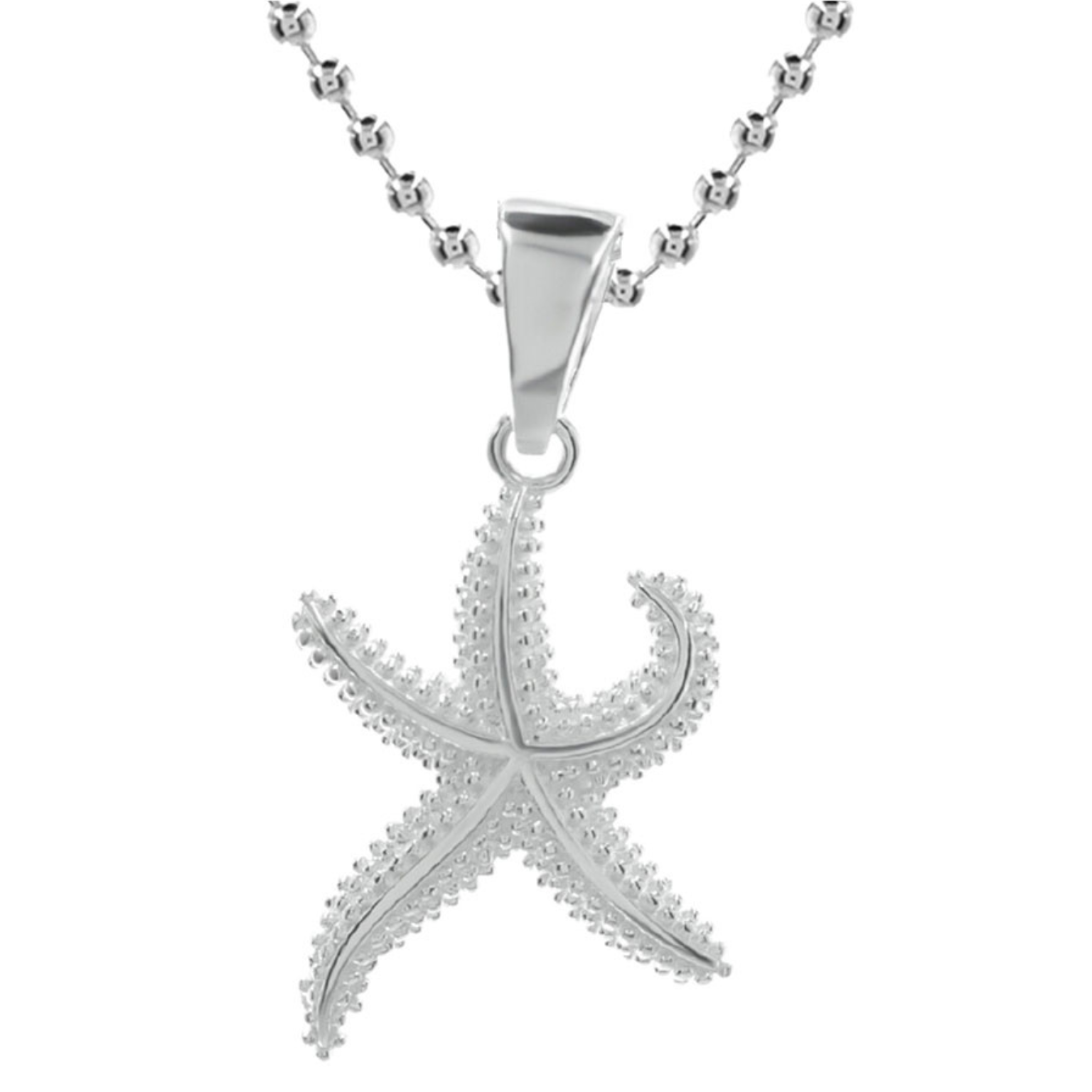 Kettenanhänger Seestern klein 925 Sterling Silber inkl. Kugelkette (50cm)