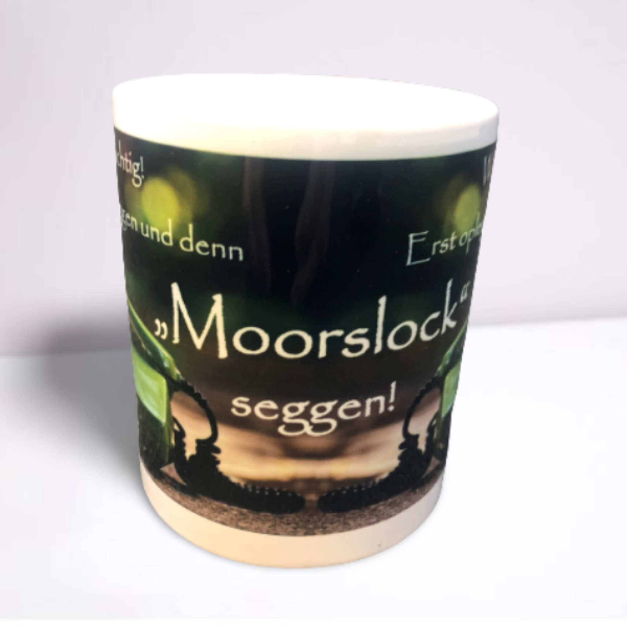 Kaffeebecher "Wichtig! Erst opleggen und denn "Moorslock" seggen!"