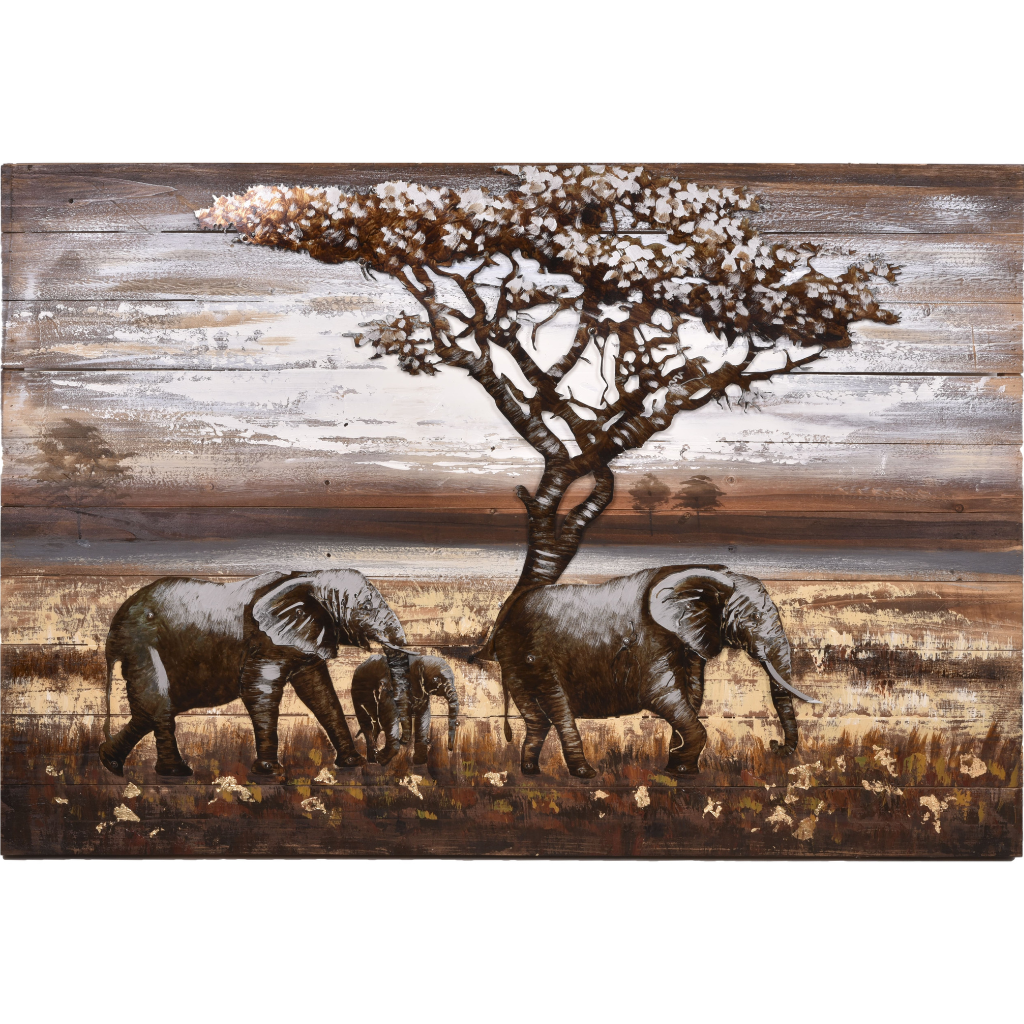 3D Metallbild Elefanten