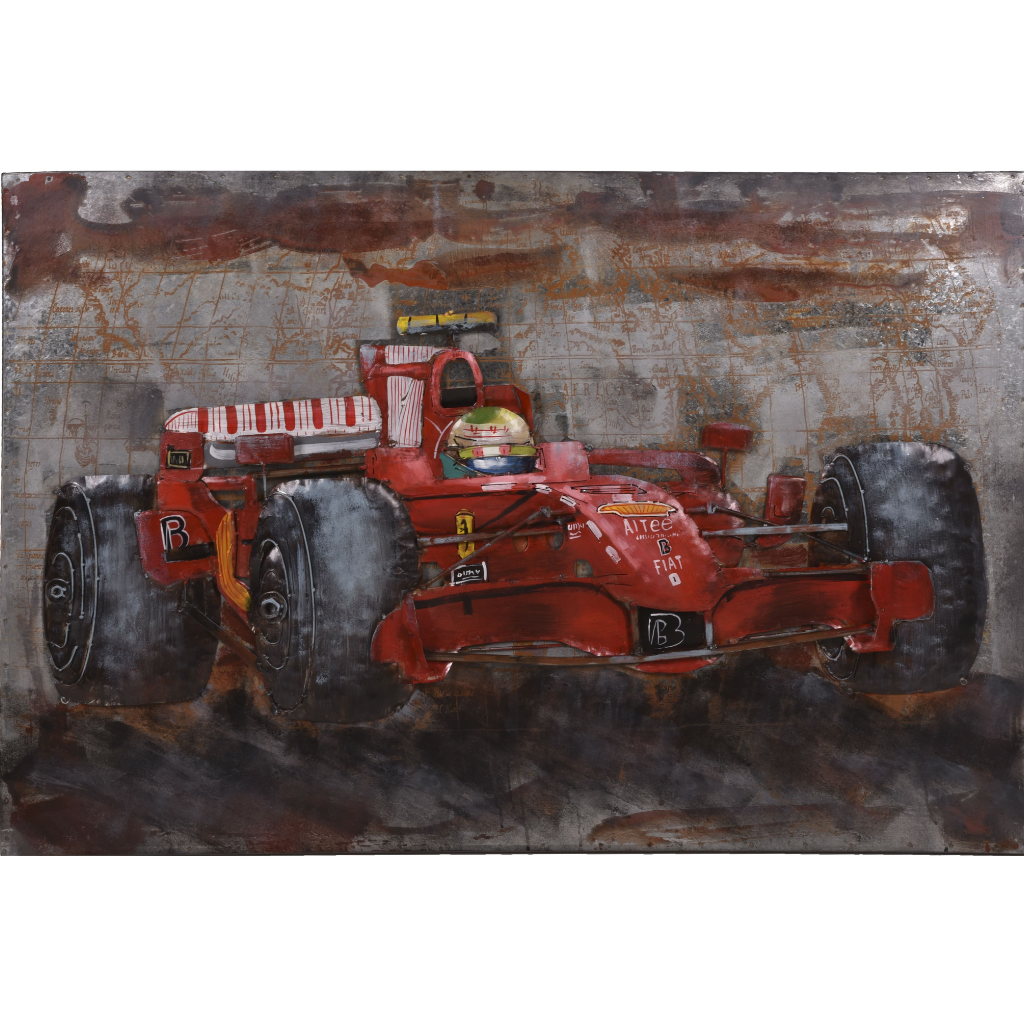 3D Metallbild Rennwagen