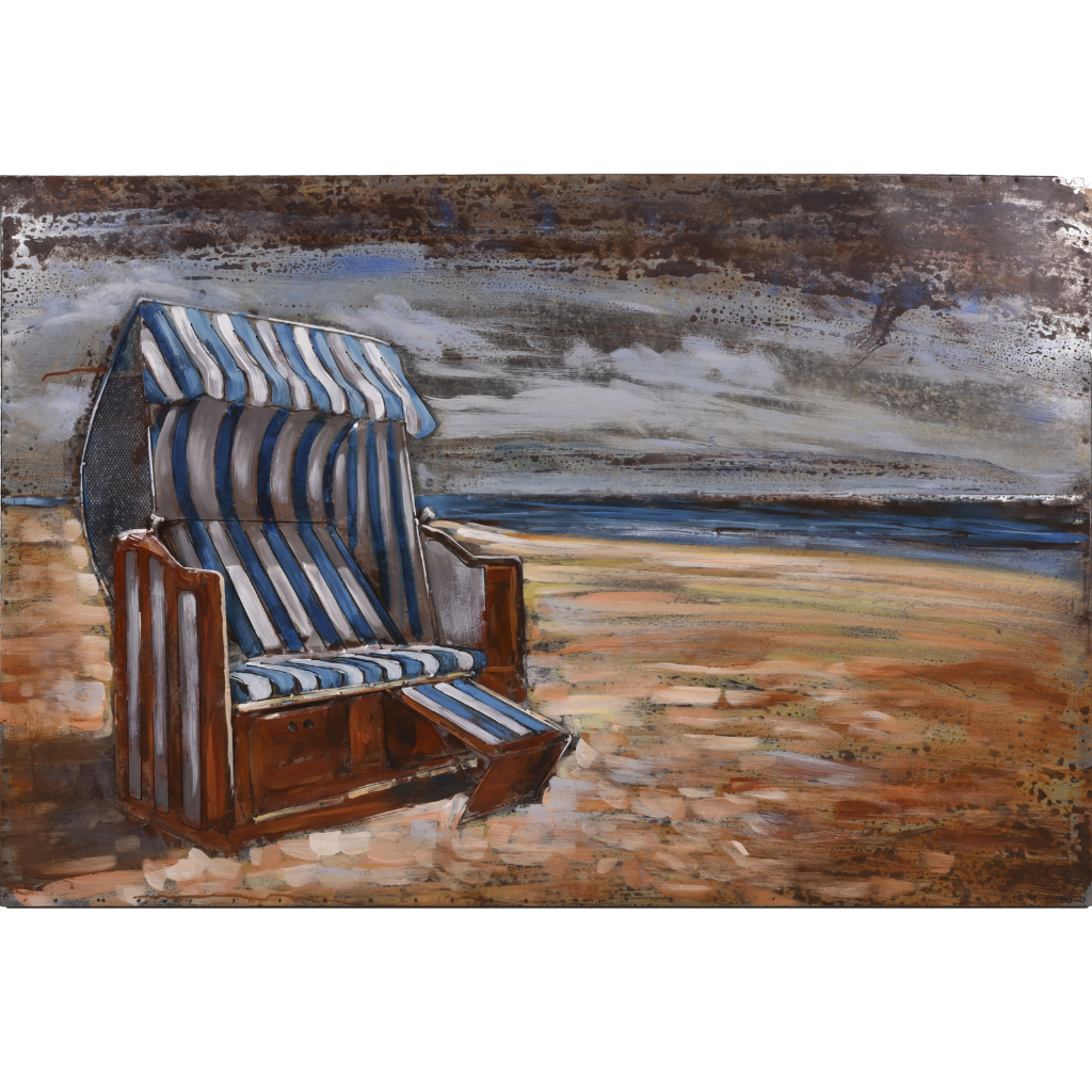 3D Metallbild Strandkorb