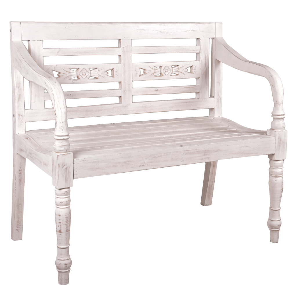 Bank MOYO 2-Sitzer (Mahagoni, weiß-antik)