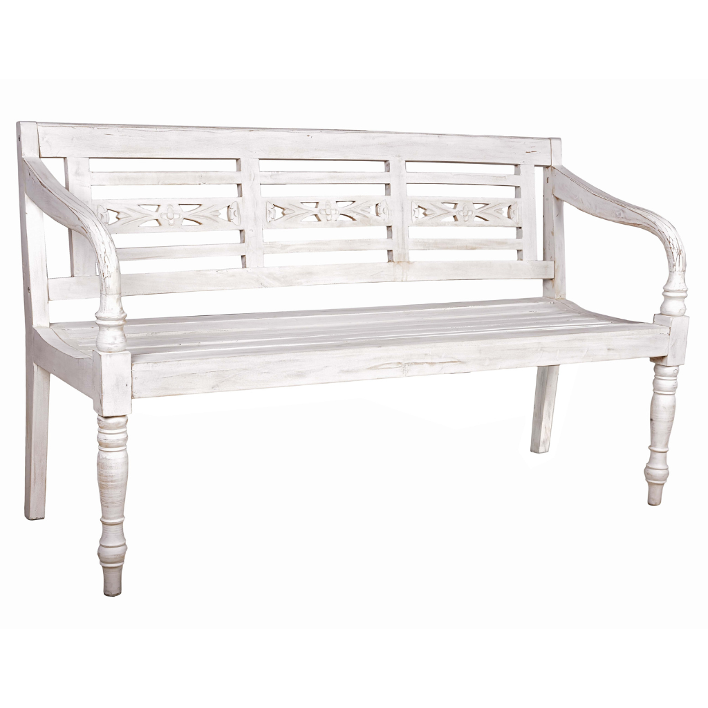 Bank MOYO 3-Sitzer (Mahagoni, weiß-antik)