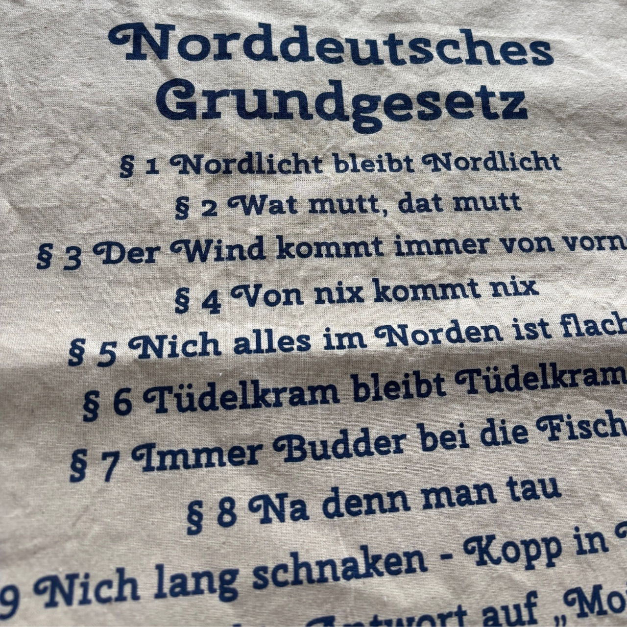 Tasche mit Aufdruck "Norddeutsches Grundgesetz"