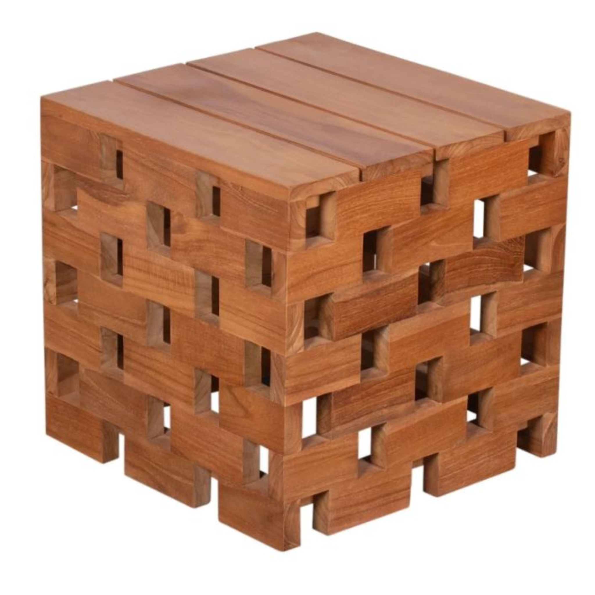 Teakholz Beistelltisch/Hocker Dunham