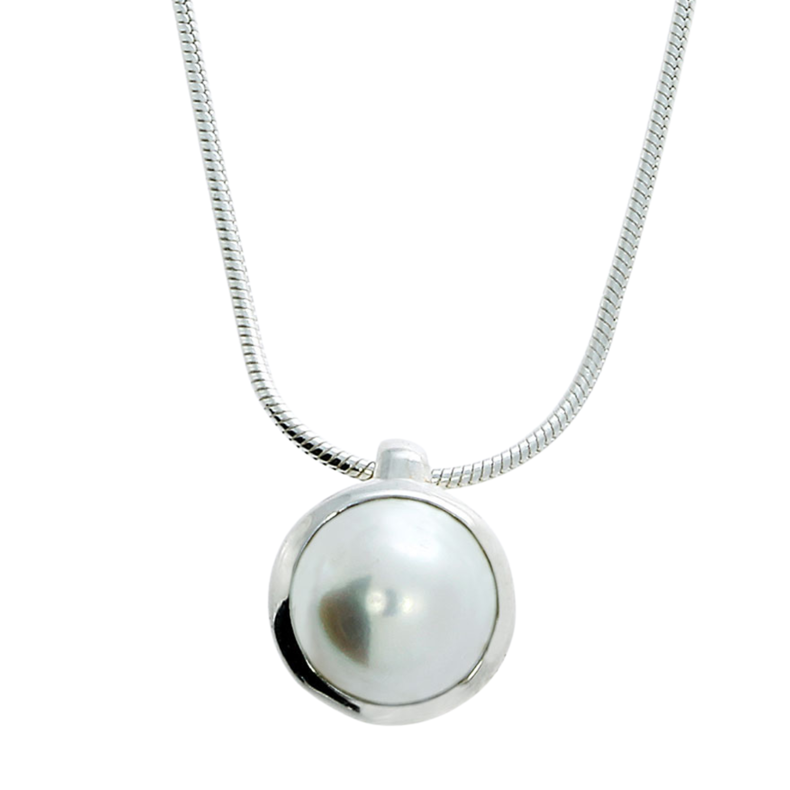 Kettenanhänger rund mit Perle mit Kette