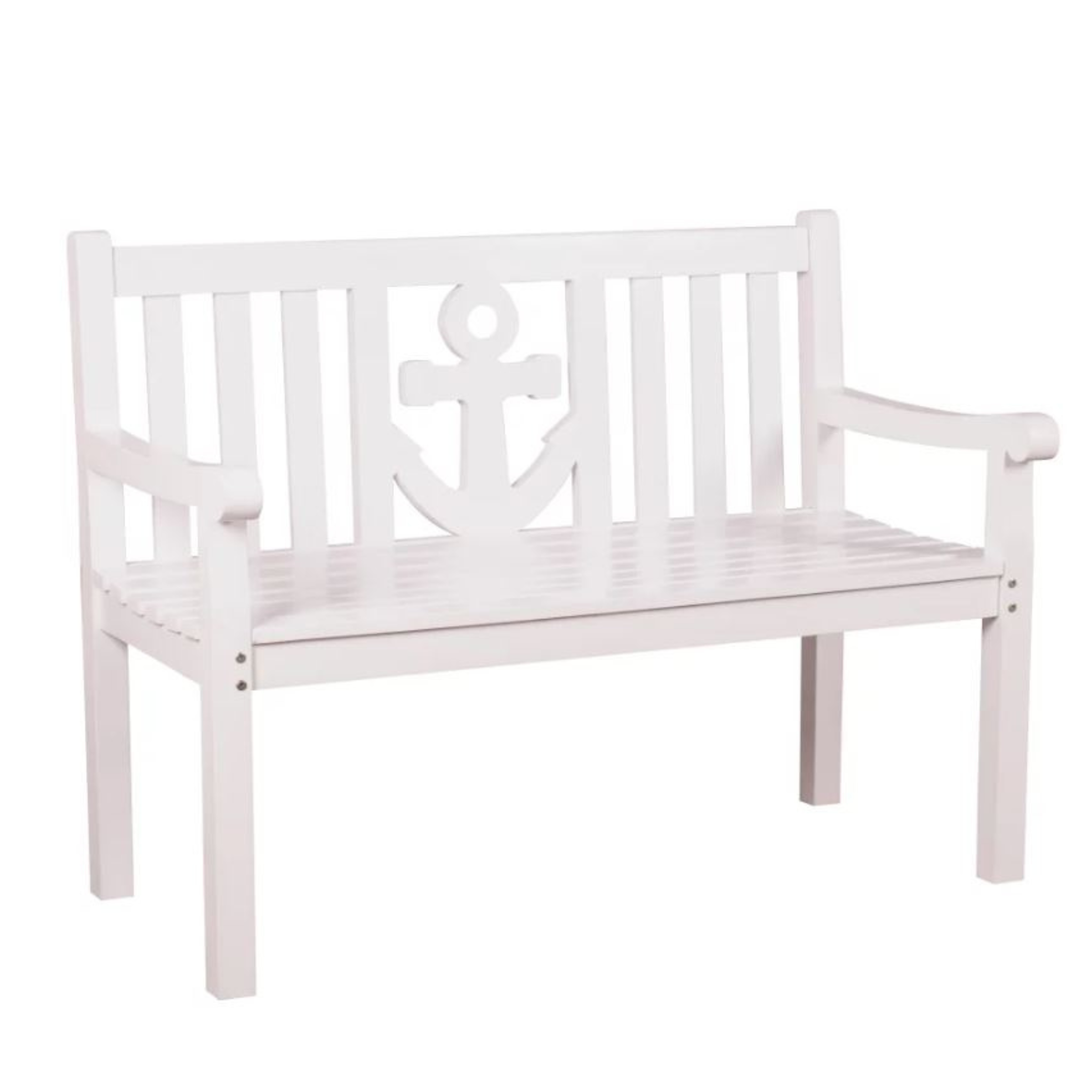 Gartenbank Anker Mahagoni Weiß 120 cm