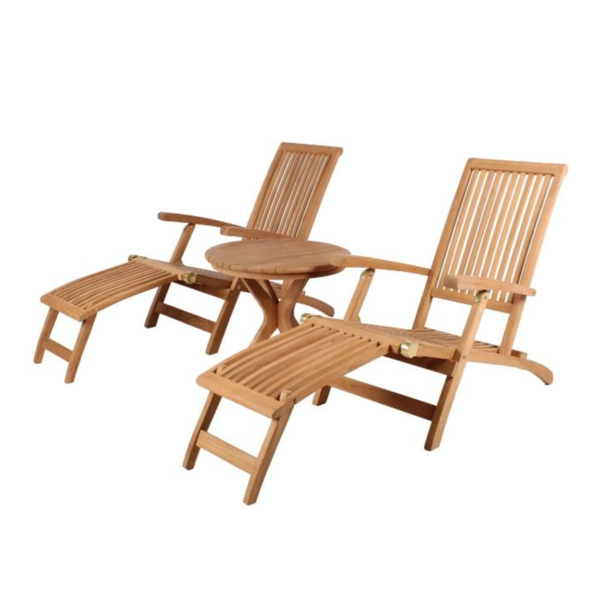 Gartenmöbelgruppe Liegestuhl Yacht und Teaktisch Burton