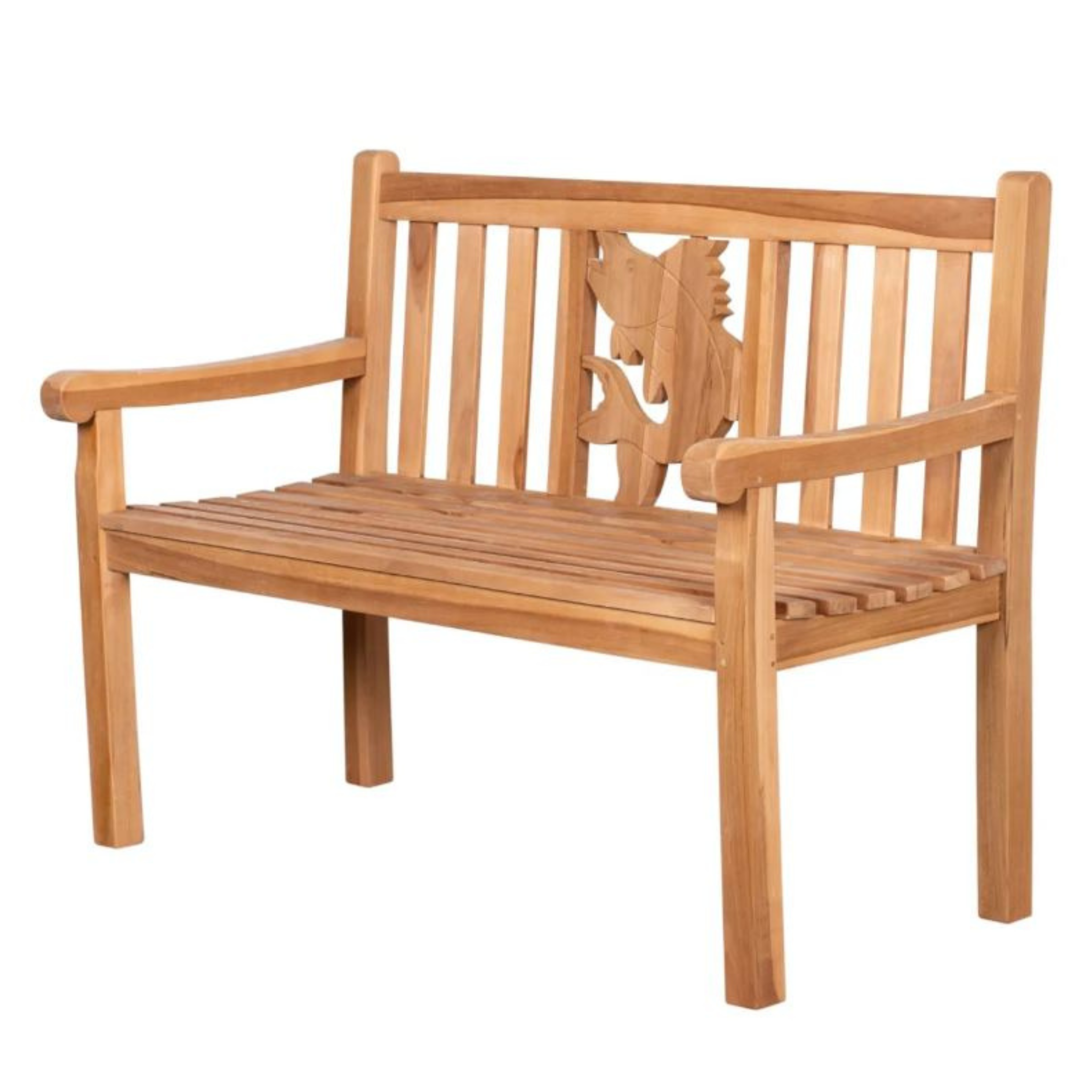 Teakholz Gartenbank Fisch 120 cm