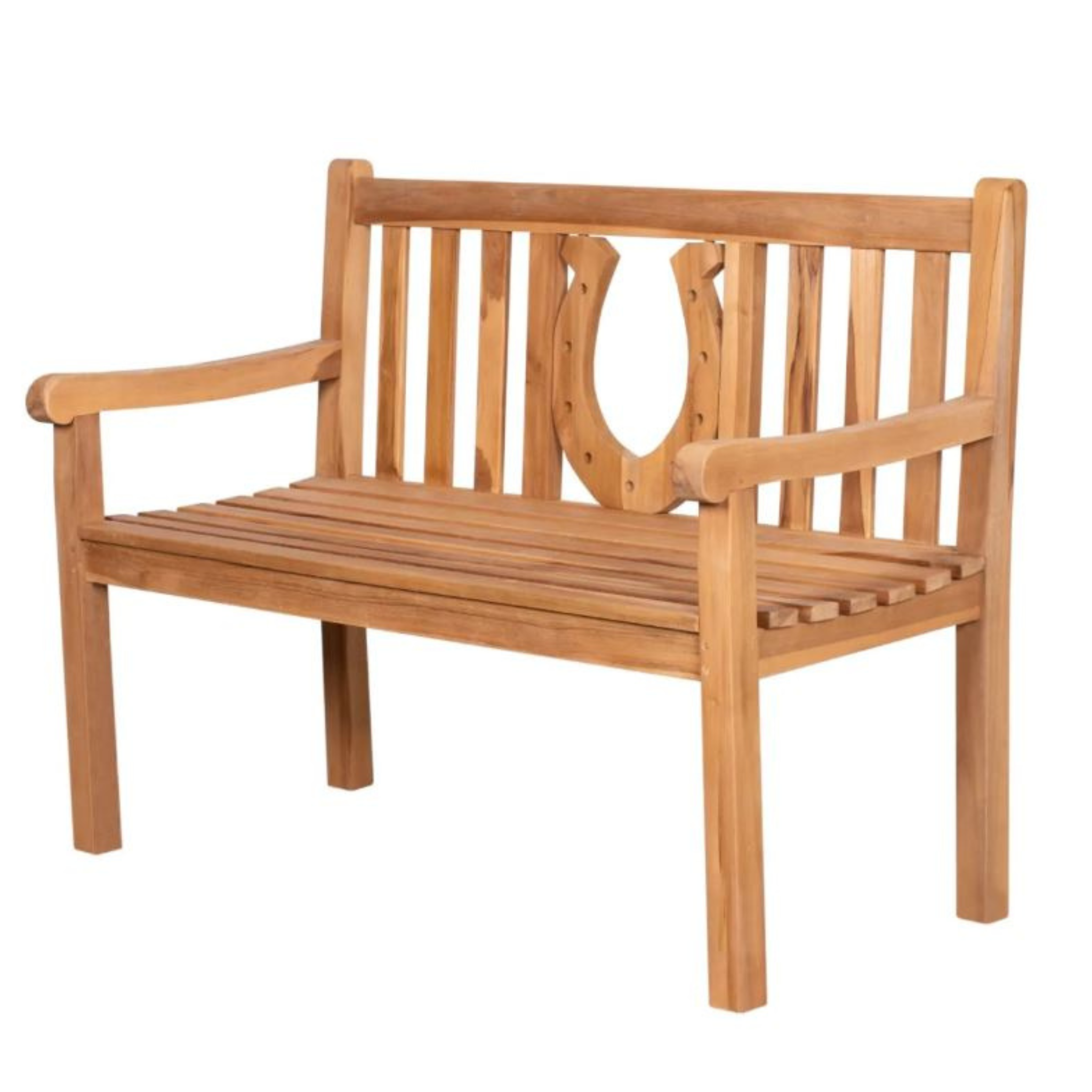 Teakholz Gartenbank Hufeisen 120 cm