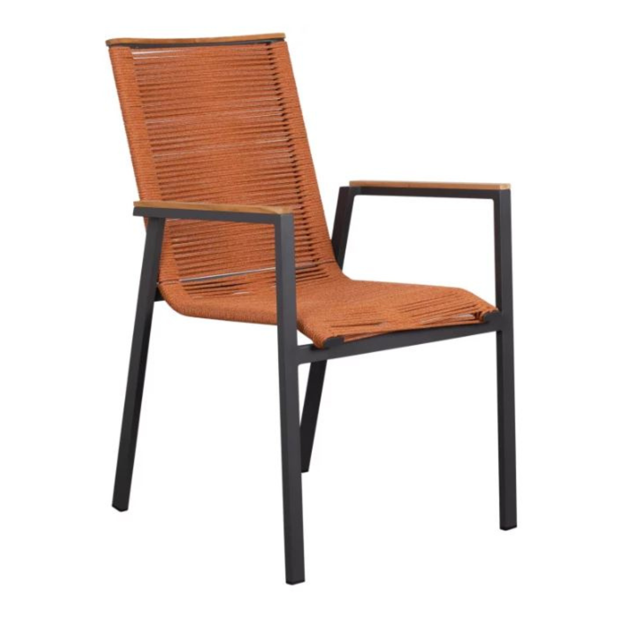 Dining Stapelsessel Alicante Rope Terracotta mit Teakarmlehne