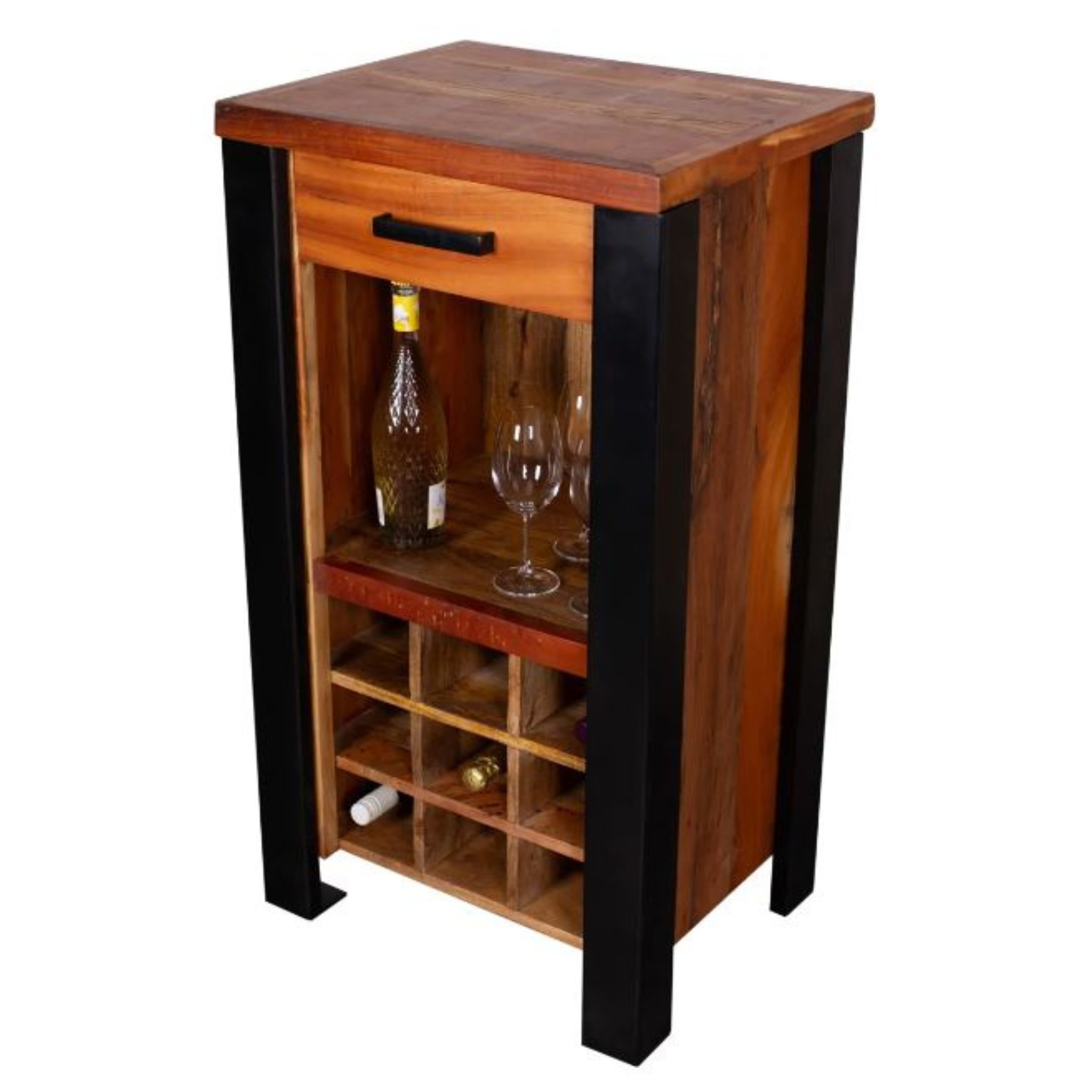 Weinkommode Venosa Oldwood Mangoholz (56 cm)