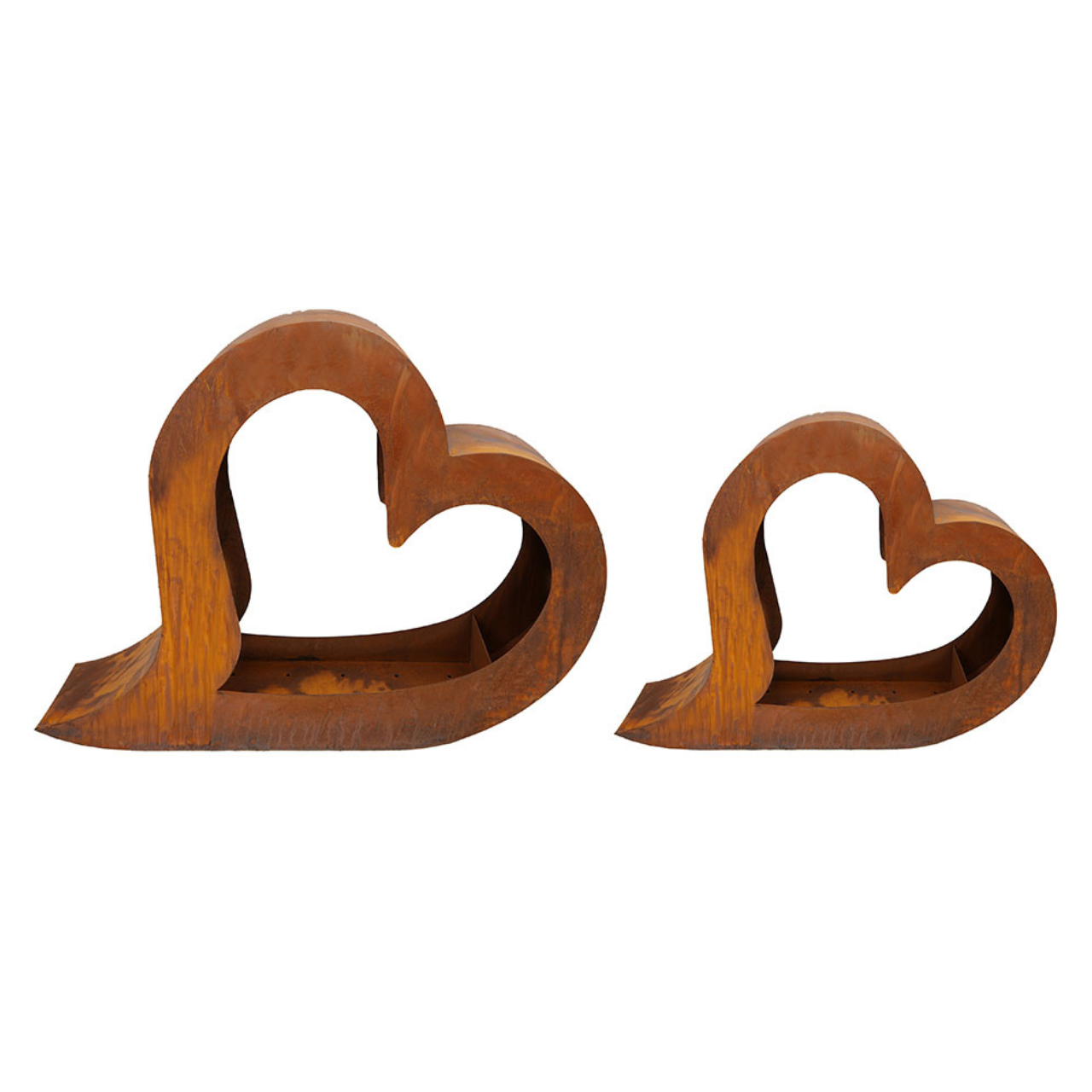 Edelrost 2er Set Herz zum Bepflanzen