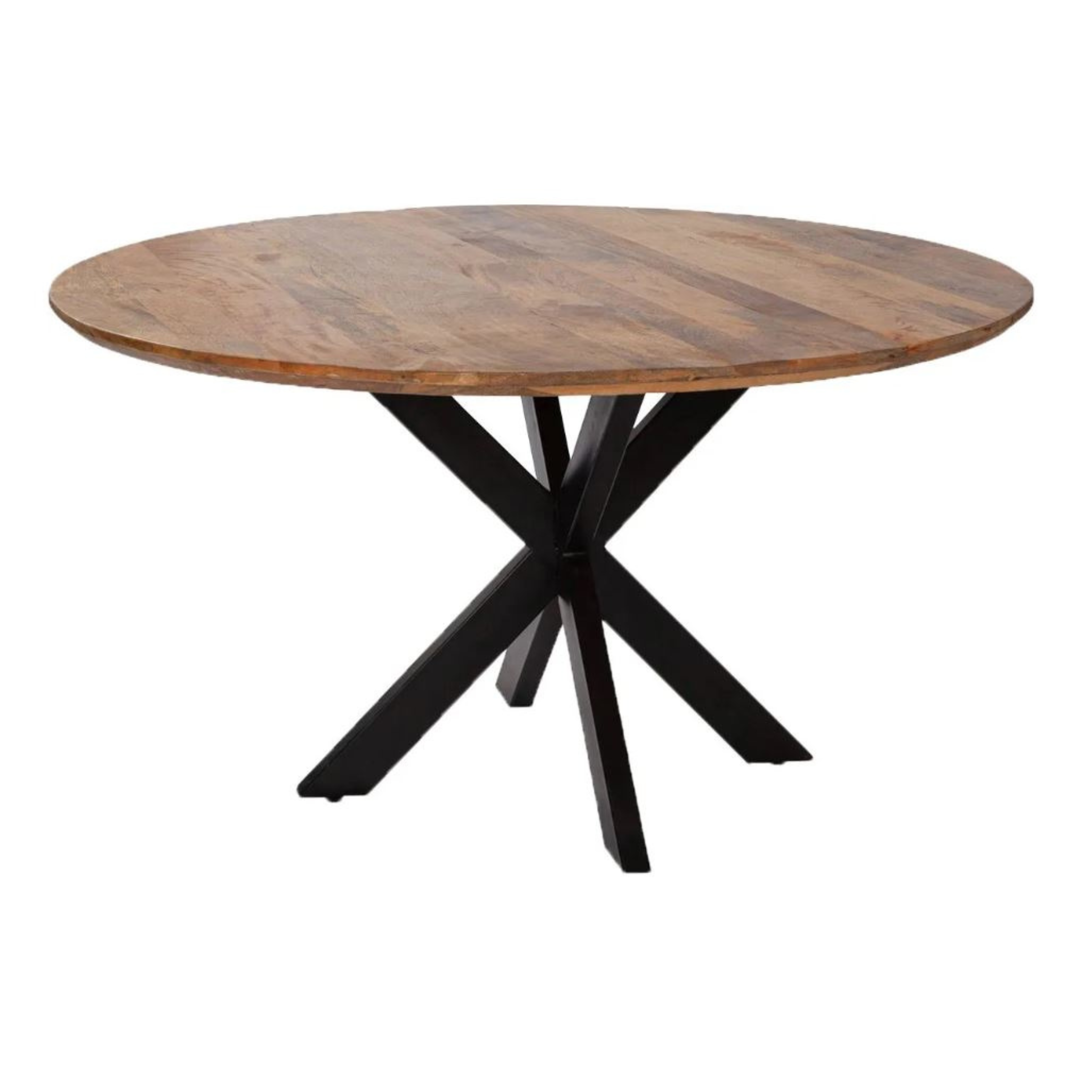 Massivholztisch Avola (Mangoholz) rund 110 cm - Gestell Kreuz-Form Ø 110 cm