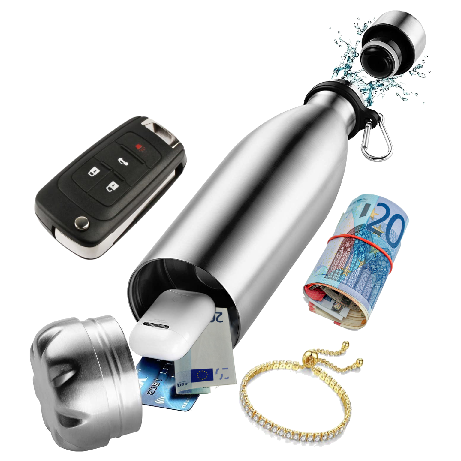 Trinkflasche mit Safe